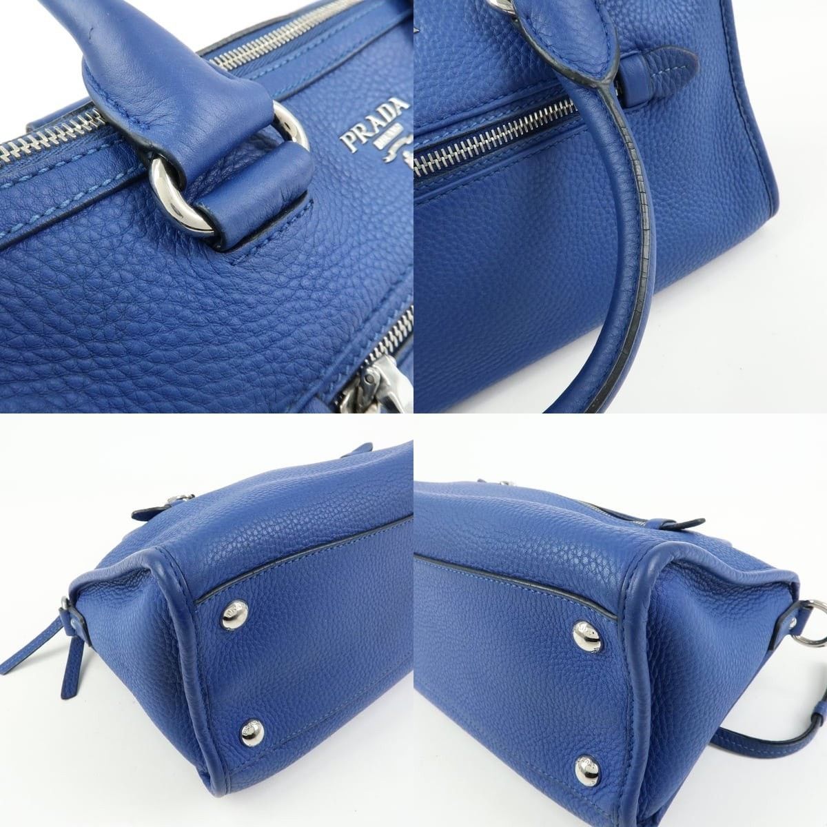 Prada Prada Vitello Daino Calfskin Shoulder Bag Blue Size ONE SIZE - 4 Thumbnail