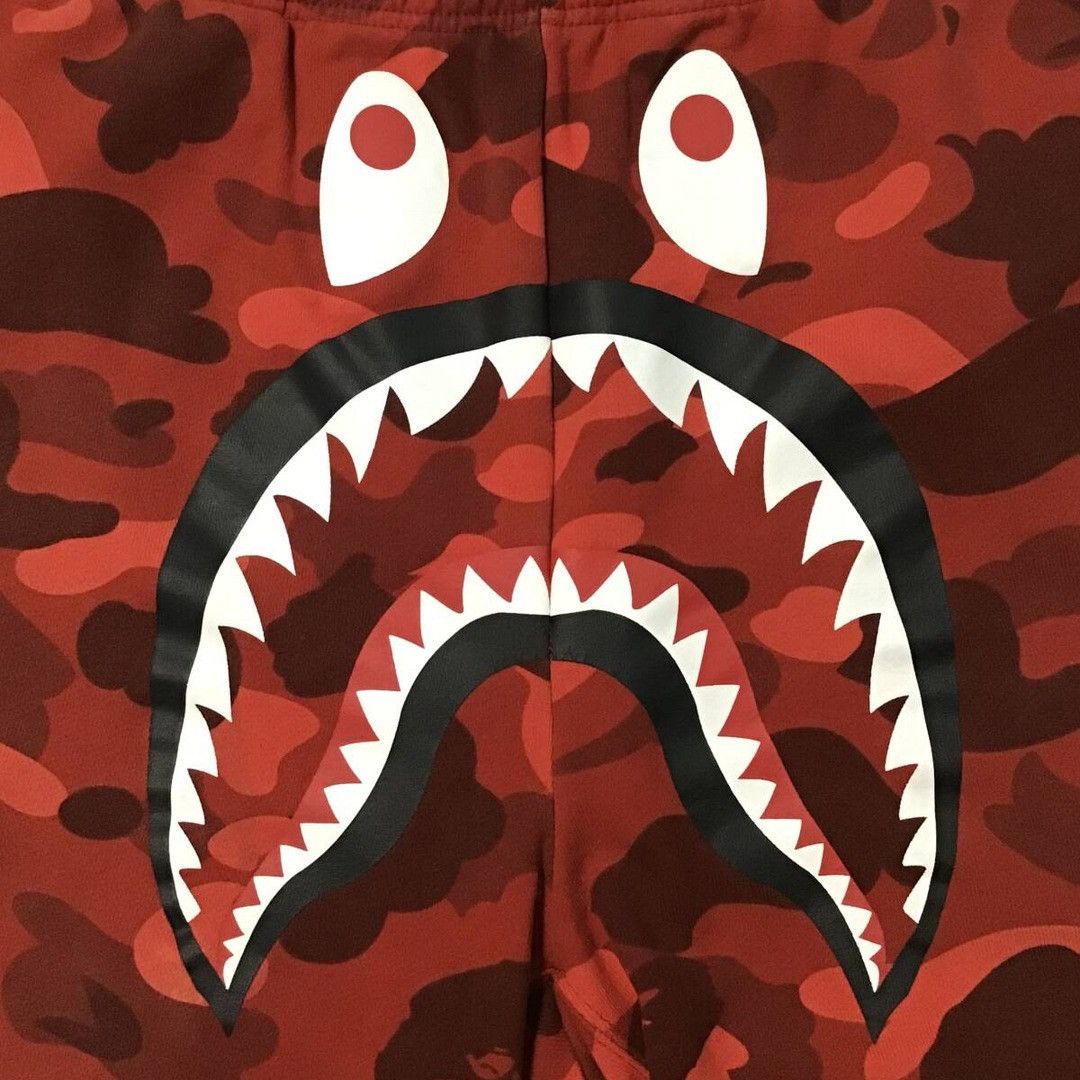 Bape BAPE Shark sweat shorts Red camo a bathing ape ★size XL Size US 36 / EU 52 - 2 Thumbnail