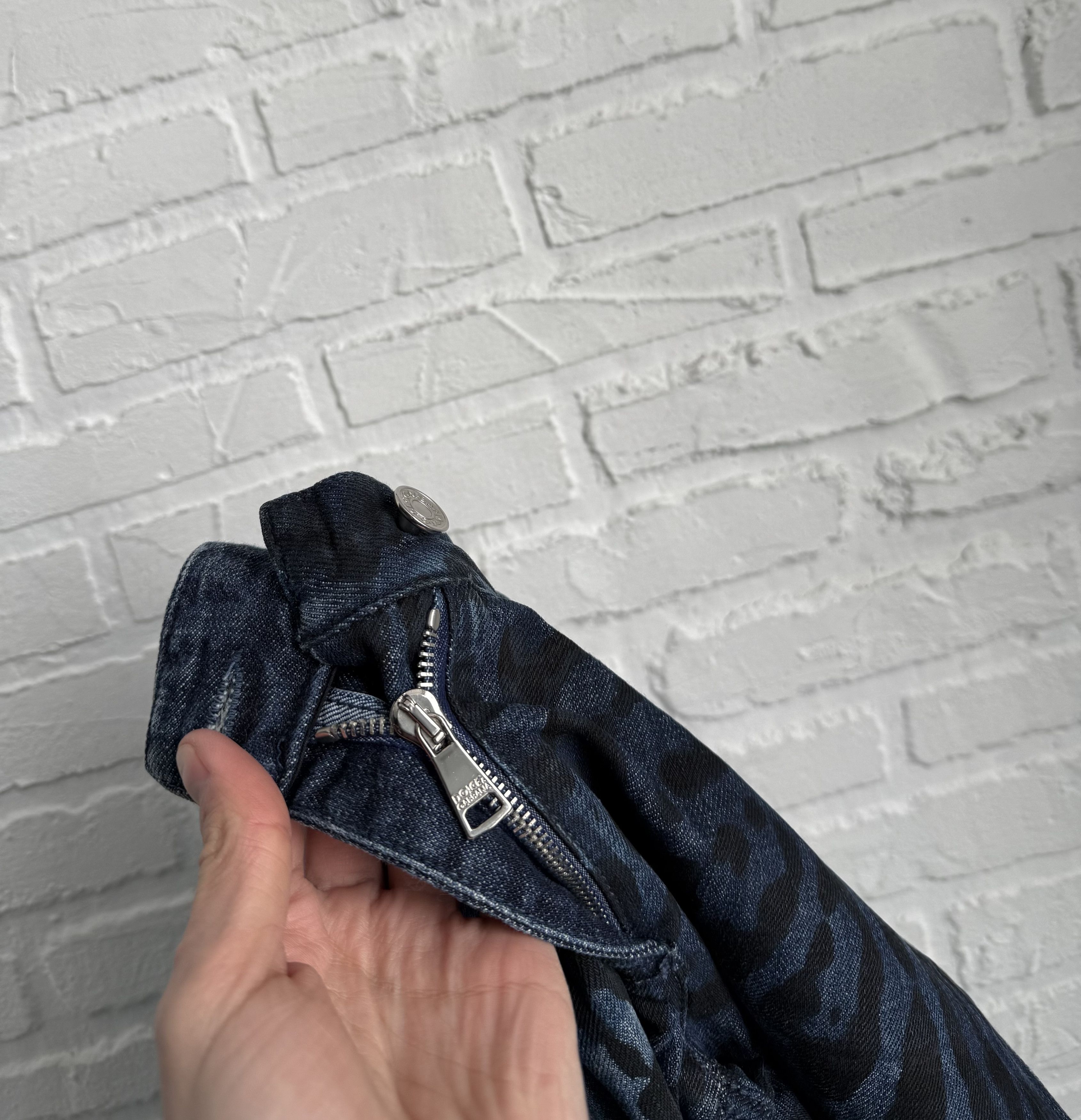 Dolce & Gabbana Dolce & Gabbana Leopard Print Slim blue Jeans Size 24" / US 00 / IT 34 - 11 Thumbnail