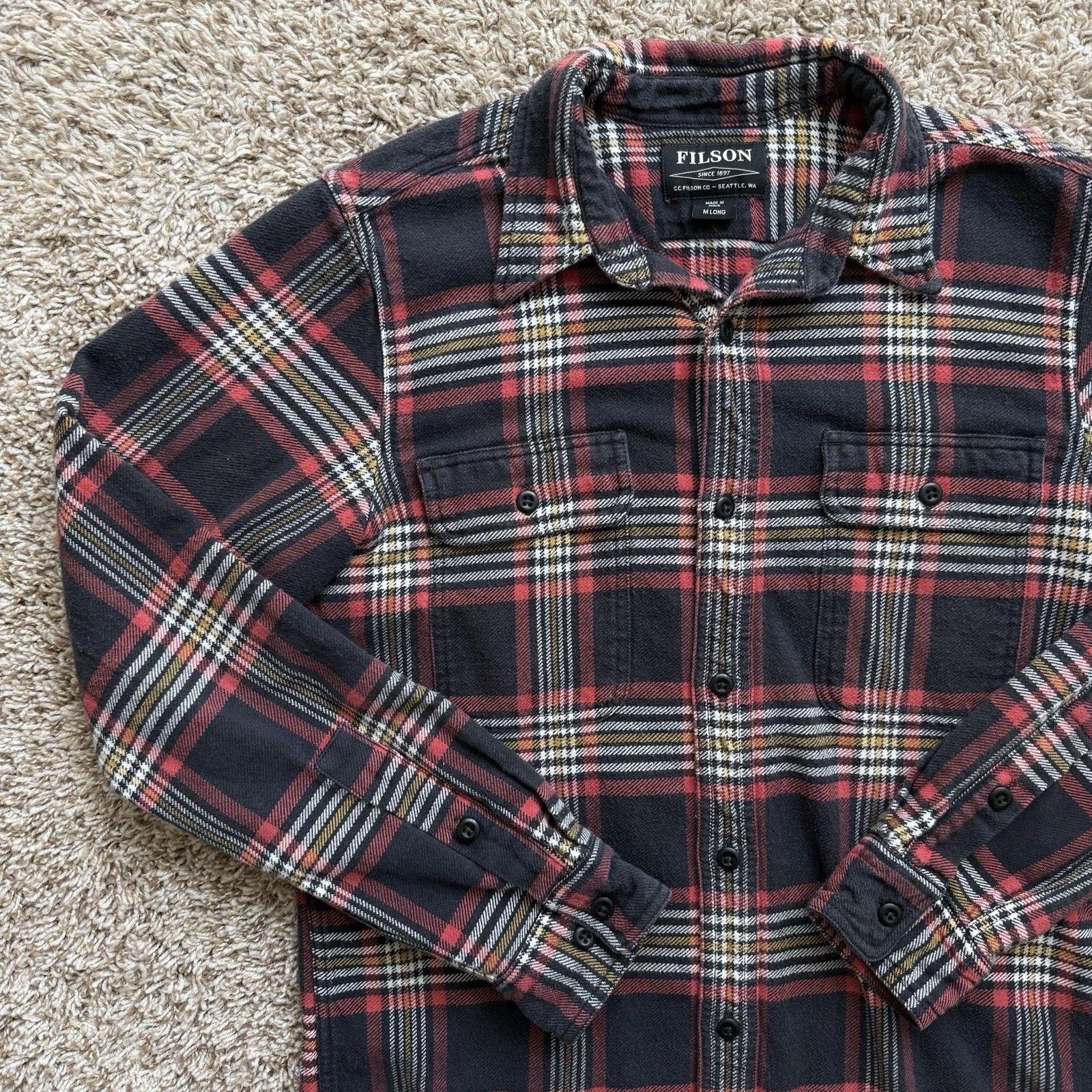 Filson Filson Co. Plaid Workshirt Flannel Button Up Shirt Red Black Size US M / EU 48-50 / 2 - 6 Thumbnail