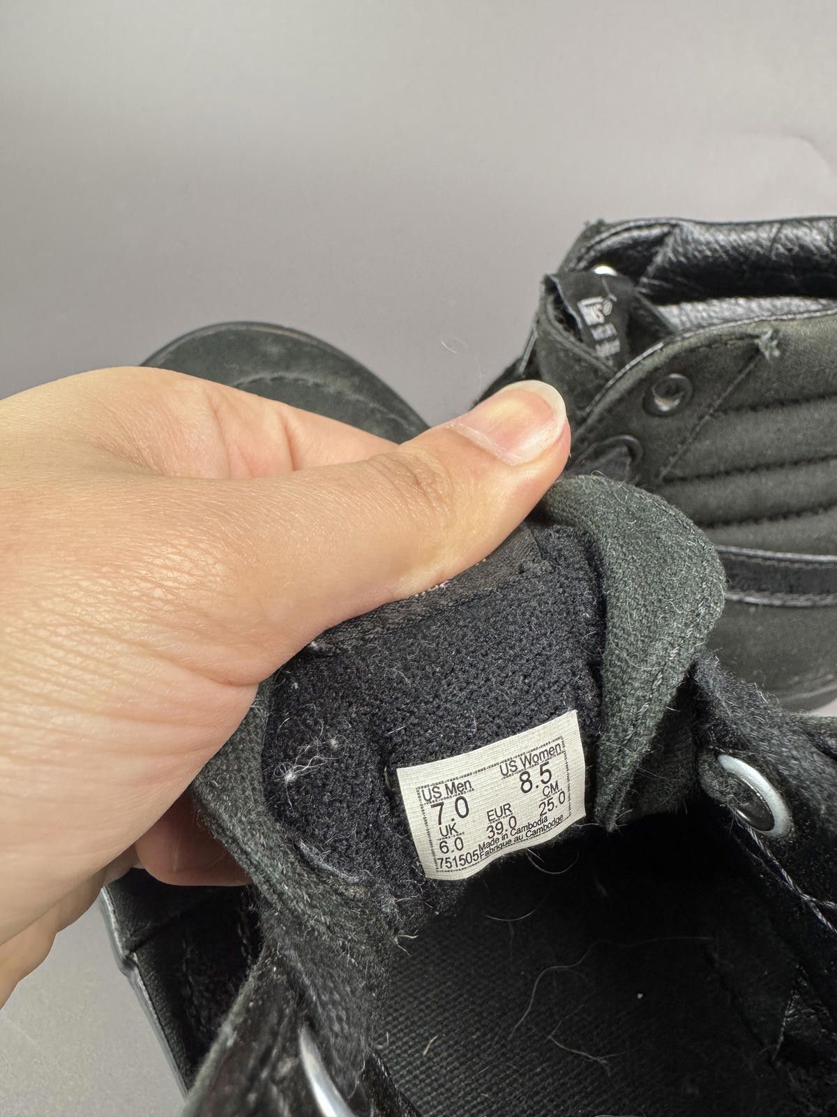 Vans Vans Sk8-Hi Black Suede High Top Sneakers Size ONE SIZE - 4 Thumbnail