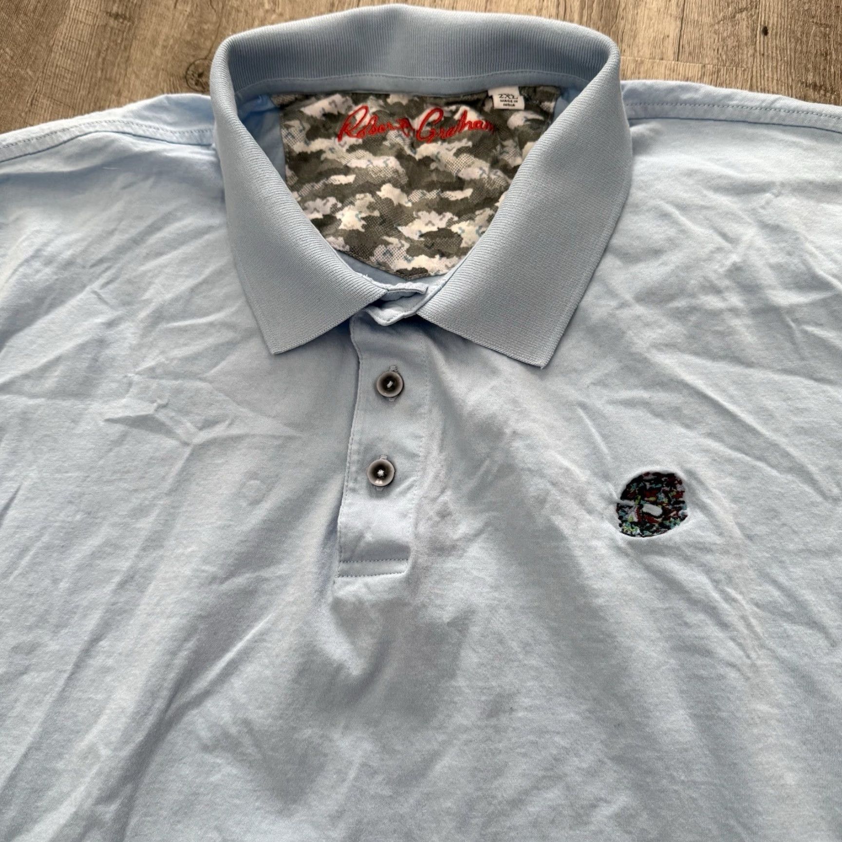 Robert Graham Robert Graham Polo Shirt Mens XXL Blue Supima Cotton Size US XXL / EU 58 / 5 - 3 Thumbnail