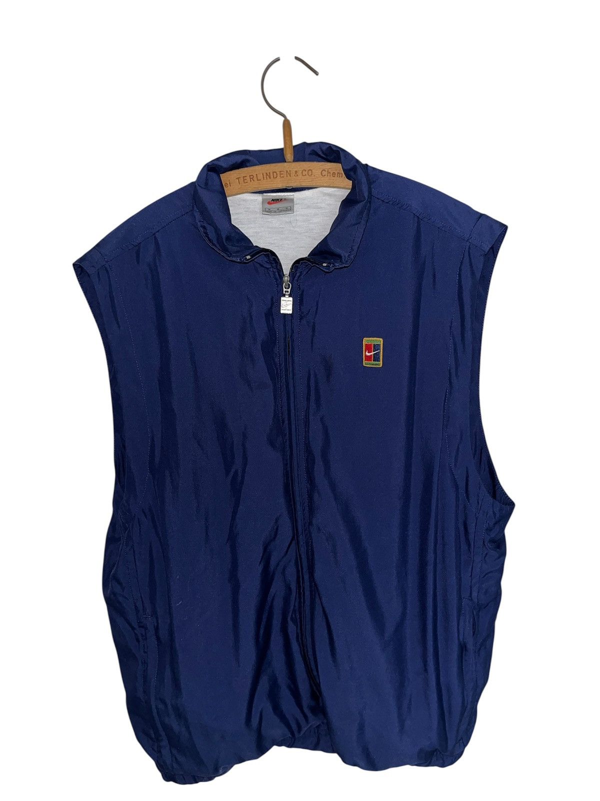 Nike Vintage Nike Windbreaker Vest Navy Blue 90s Sportswear Size US M / EU 48-50 / 2 - 1 Thumbnail