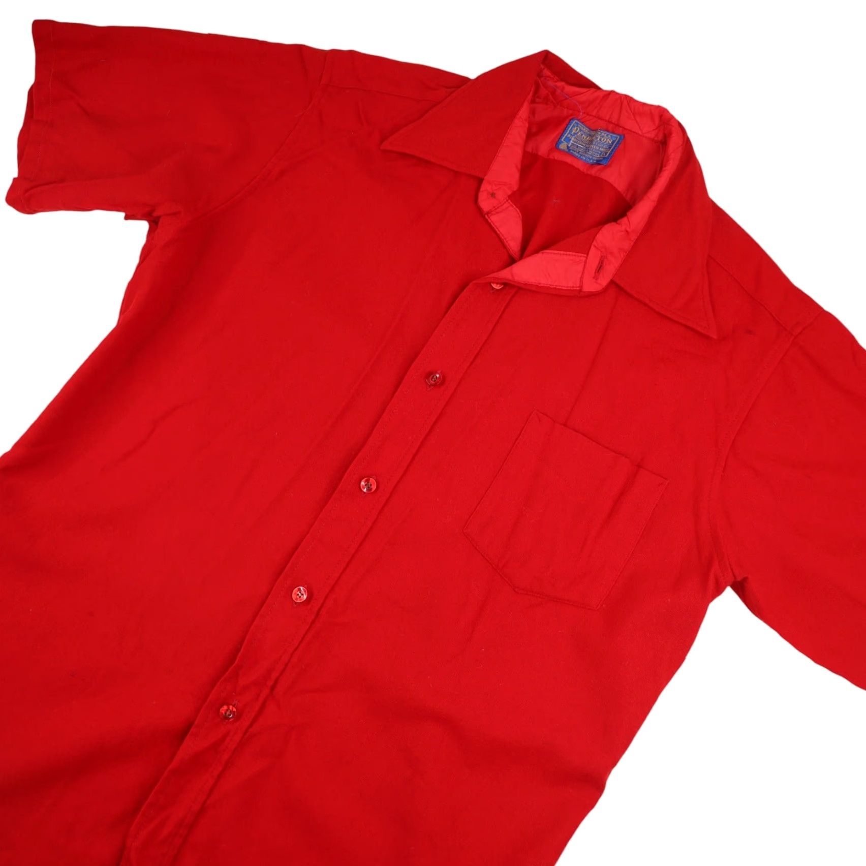 Pendleton VINTAGE Pendleton %100 Virgin Wool Button Up Shirt Mens Short Sleeve L Red Size US L / EU 52-54 / 3 - 2 Thumbnail