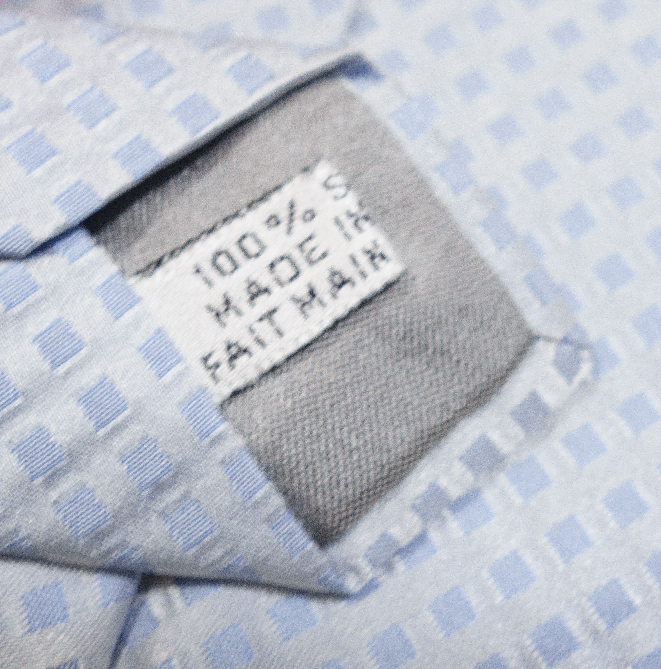 Dior Homme Hedi Slimane Geometric Square Plaid Silk Tie Size ONE SIZE - 7 Thumbnail