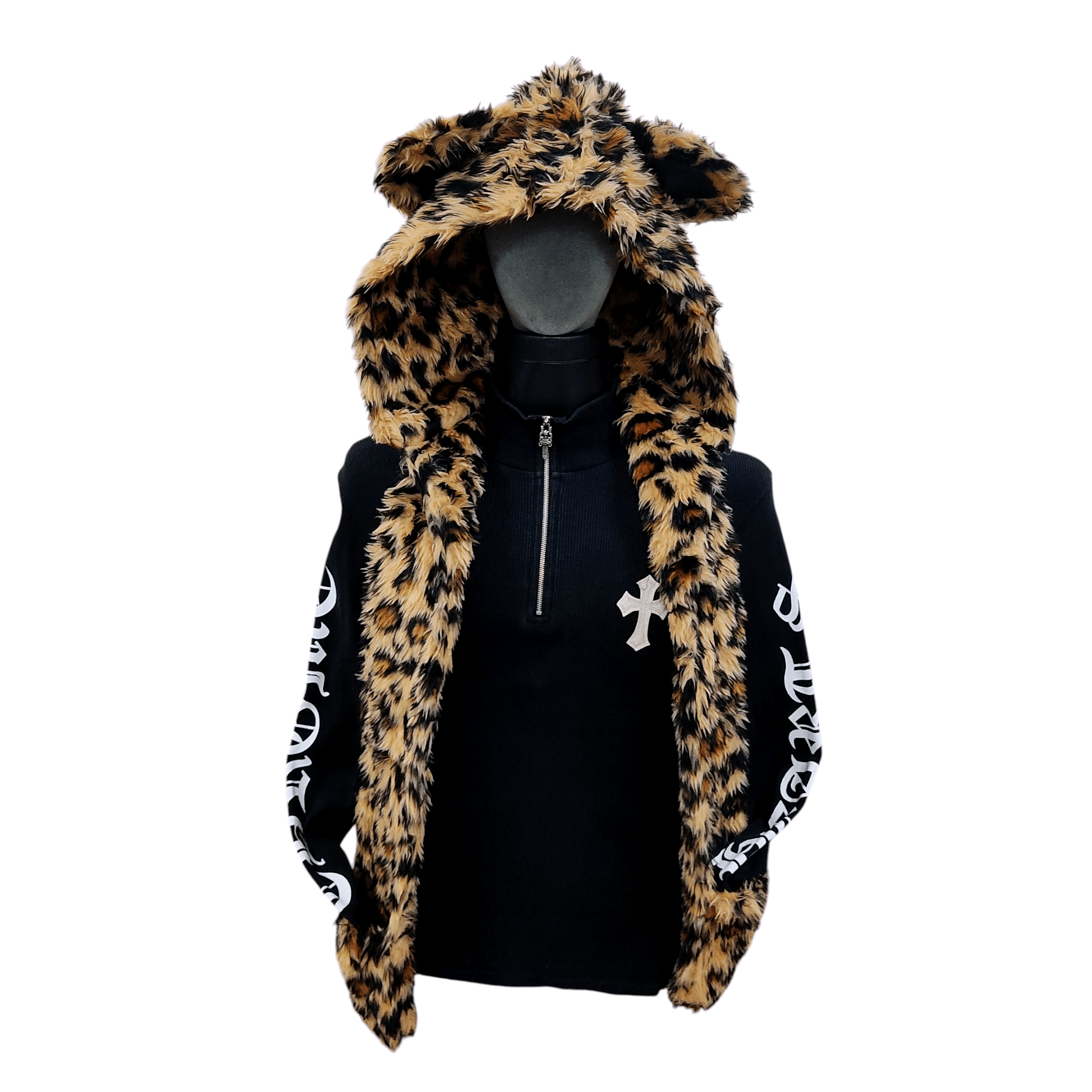 Beauty Beast Glad News Fur Leopard Hat Scarf with Muffs Size ONE SIZE - 1 Thumbnail