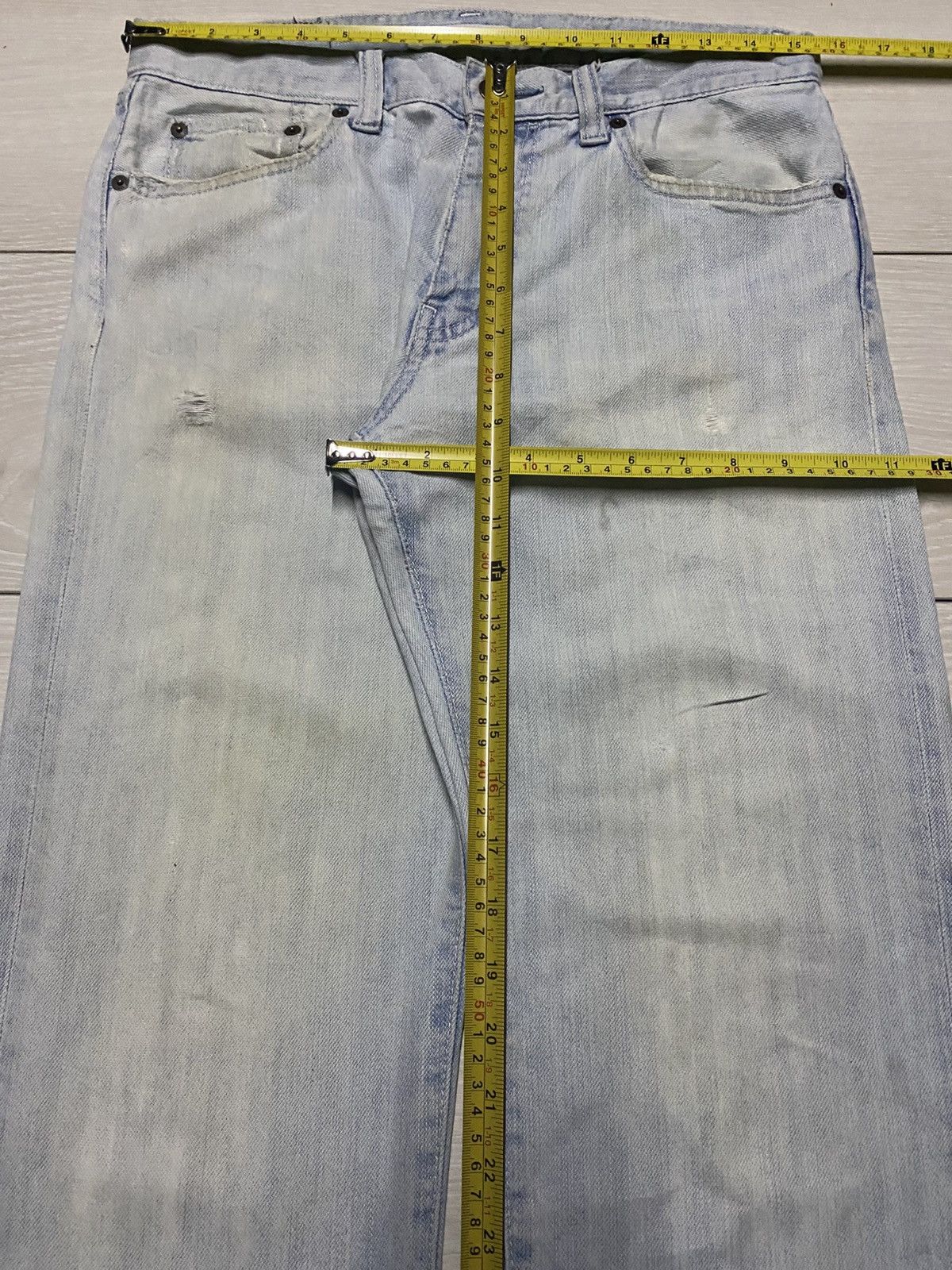 Uniqlo Vintage Japanese Brand uniqlo Faded Wash Distressed Jeans Size US 31 - 16 Thumbnail