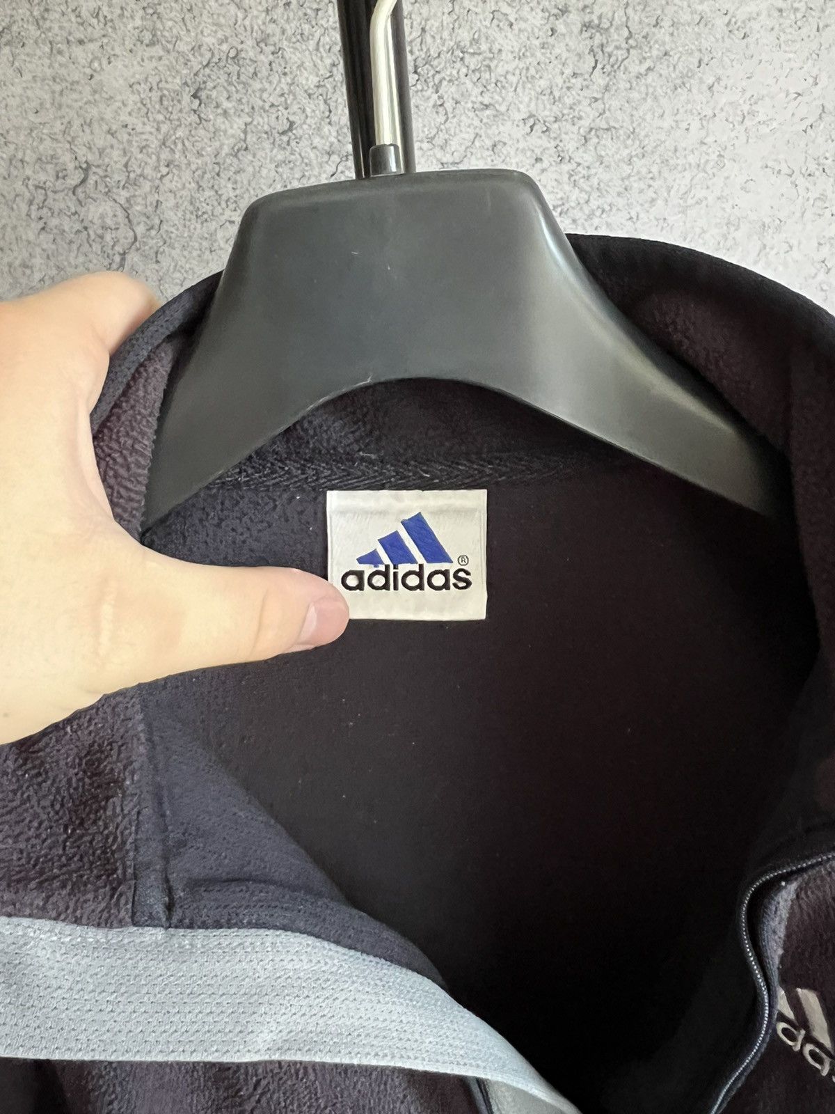 Adidas Vintage 90s Adidas Fleece Zip Up Jacket Fade Trashed Y2K Size US L / EU 52-54 / 3 - 4 Thumbnail