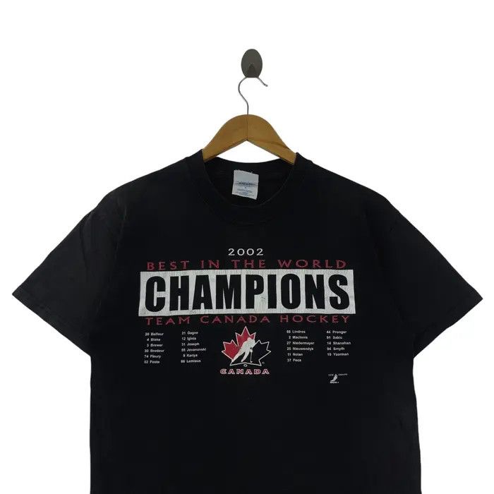 Vintage Vintage 2002 TEAM CANADA HOCKEY Champions Tee Shirt Size US M / EU 48-50 / 2 - 2 Thumbnail