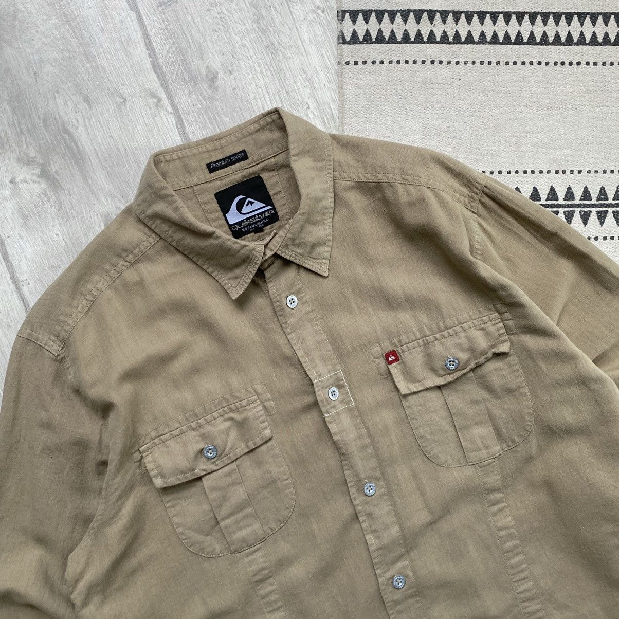 Quiksilver Premium Vintage Quiksilver Linen shirt Button Up Surf style Size US L / EU 52-54 / 3 - 2 Thumbnail