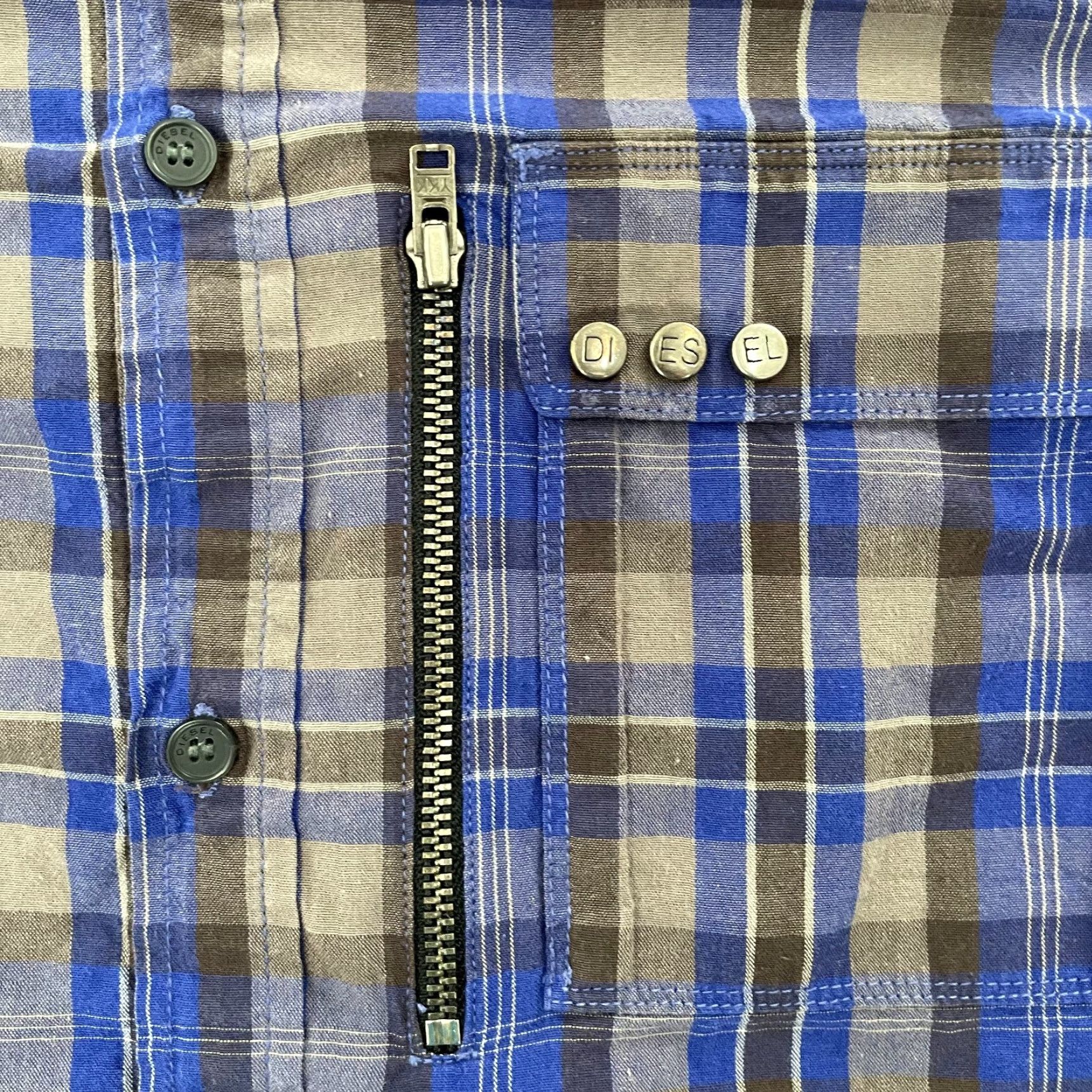 Diesel VINTAGE Diesel Shirt Men Large Blue Plaid Button-Up Long Sleeve Designer 90s Casual Size US L / EU 52-54 / 3 - 5 Thumbnail