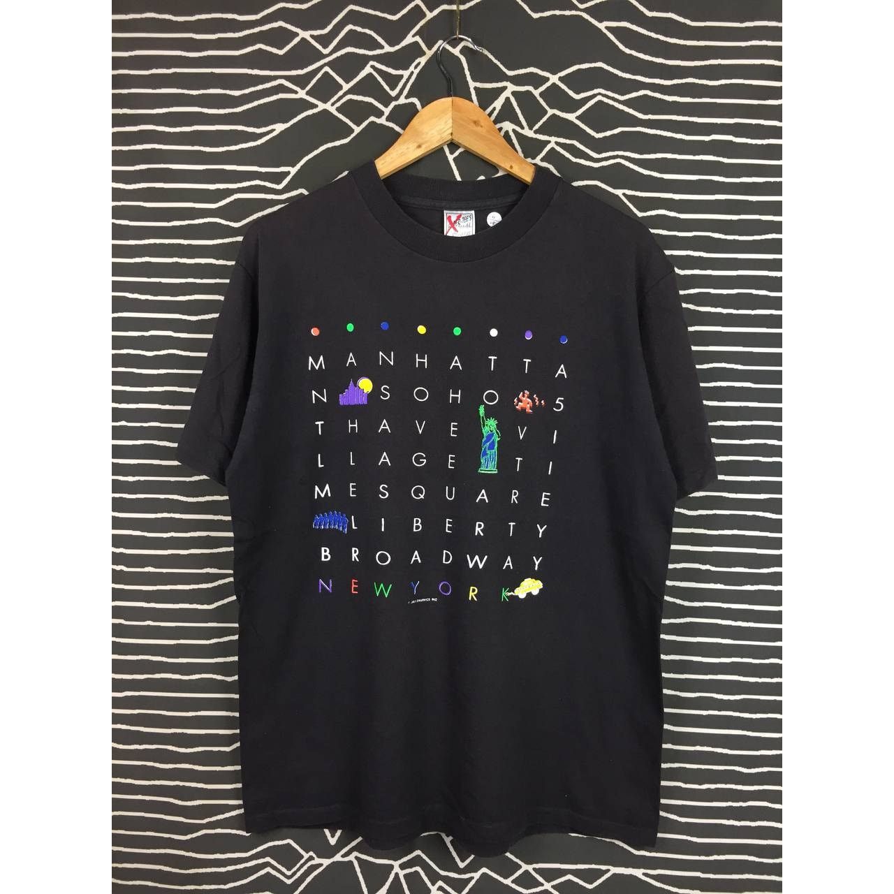 Vintage Vtg 90s Manhattan New York Graphic Art Single Stitch Tee Size US L / EU 52-54 / 3 - 1 Thumbnail