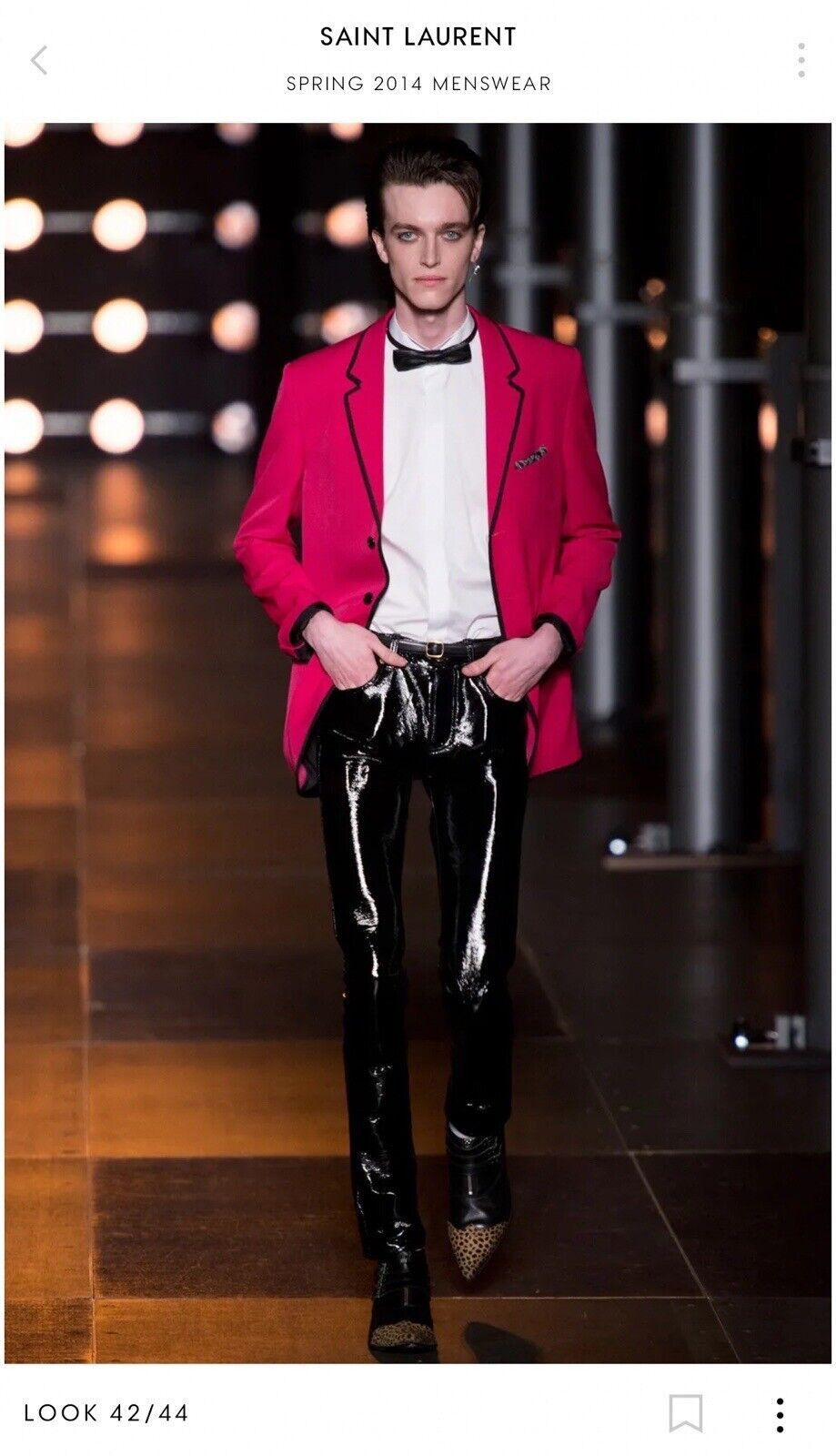 Saint Laurent pink wool runway blazer size 50