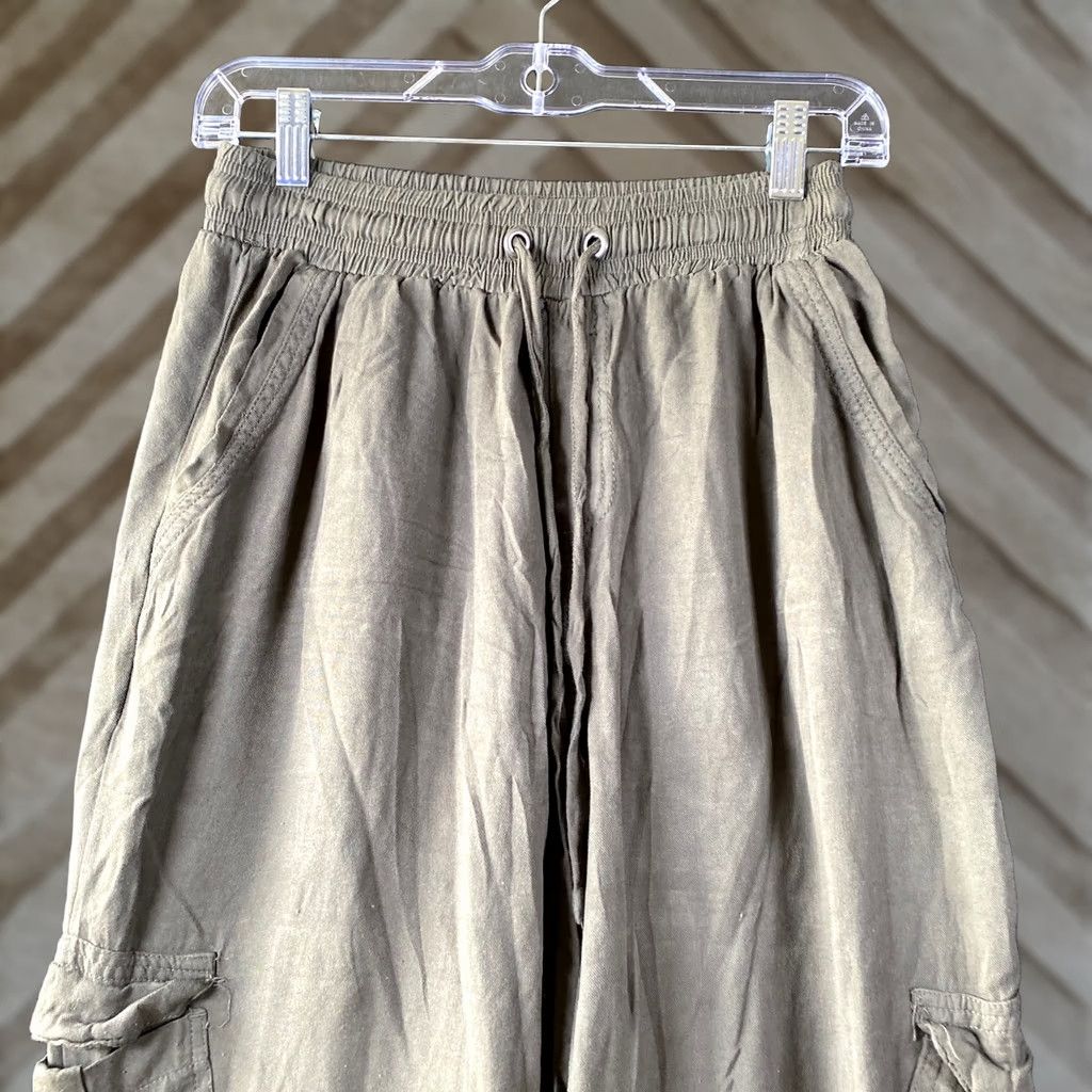 Vintage Rewash Womens Pants Green Pull On Ankle Jogger Cargo Elastic Waist Stretch M Size 32" / US 10 / IT 46 - 1 Thumbnail