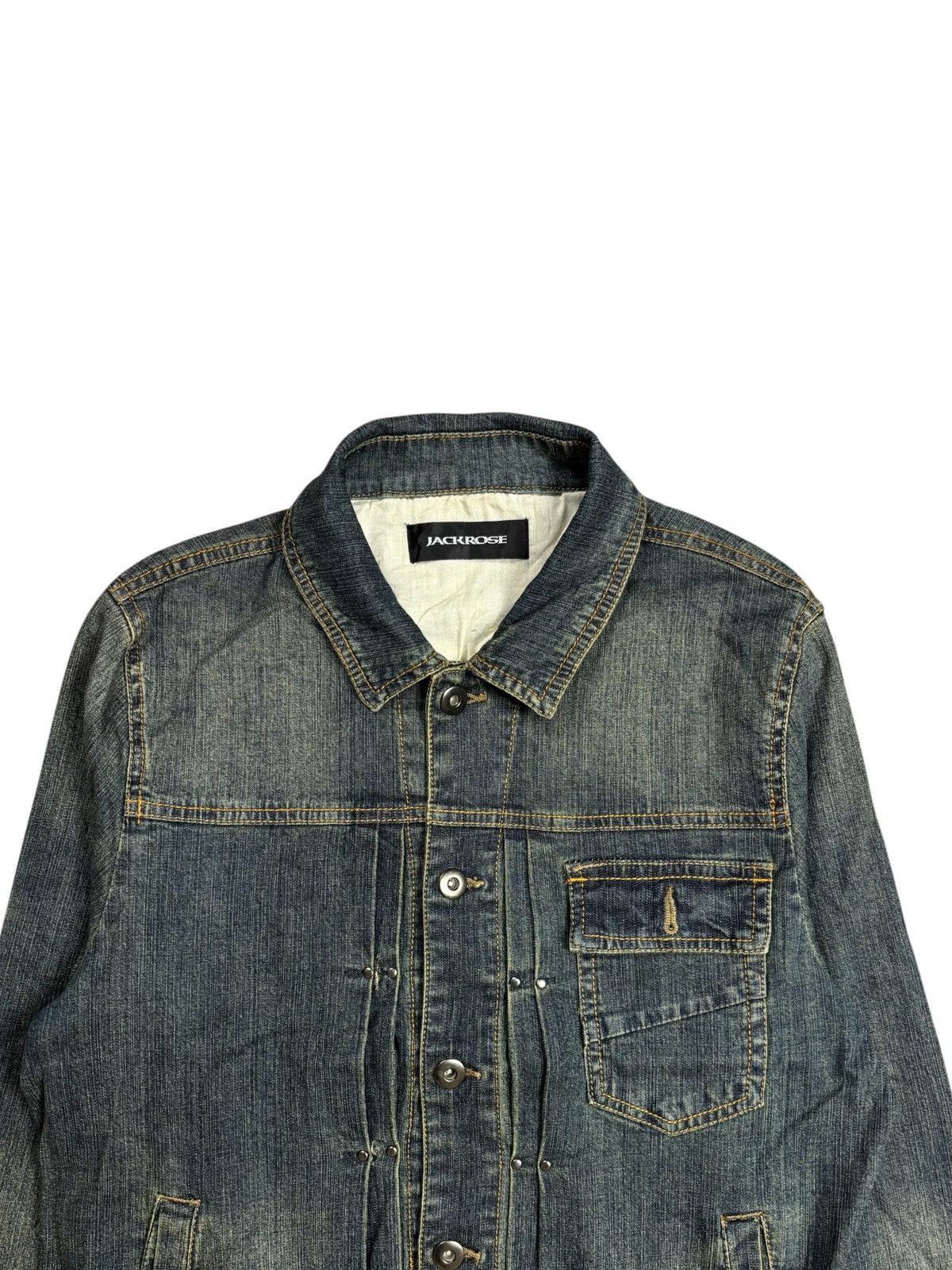BUFFALO BOBS 2000s Jackrose Vkei Style Mud Wash Single Pocket Denim Jaket Size US M / EU 48-50 / 2 - 5 Thumbnail