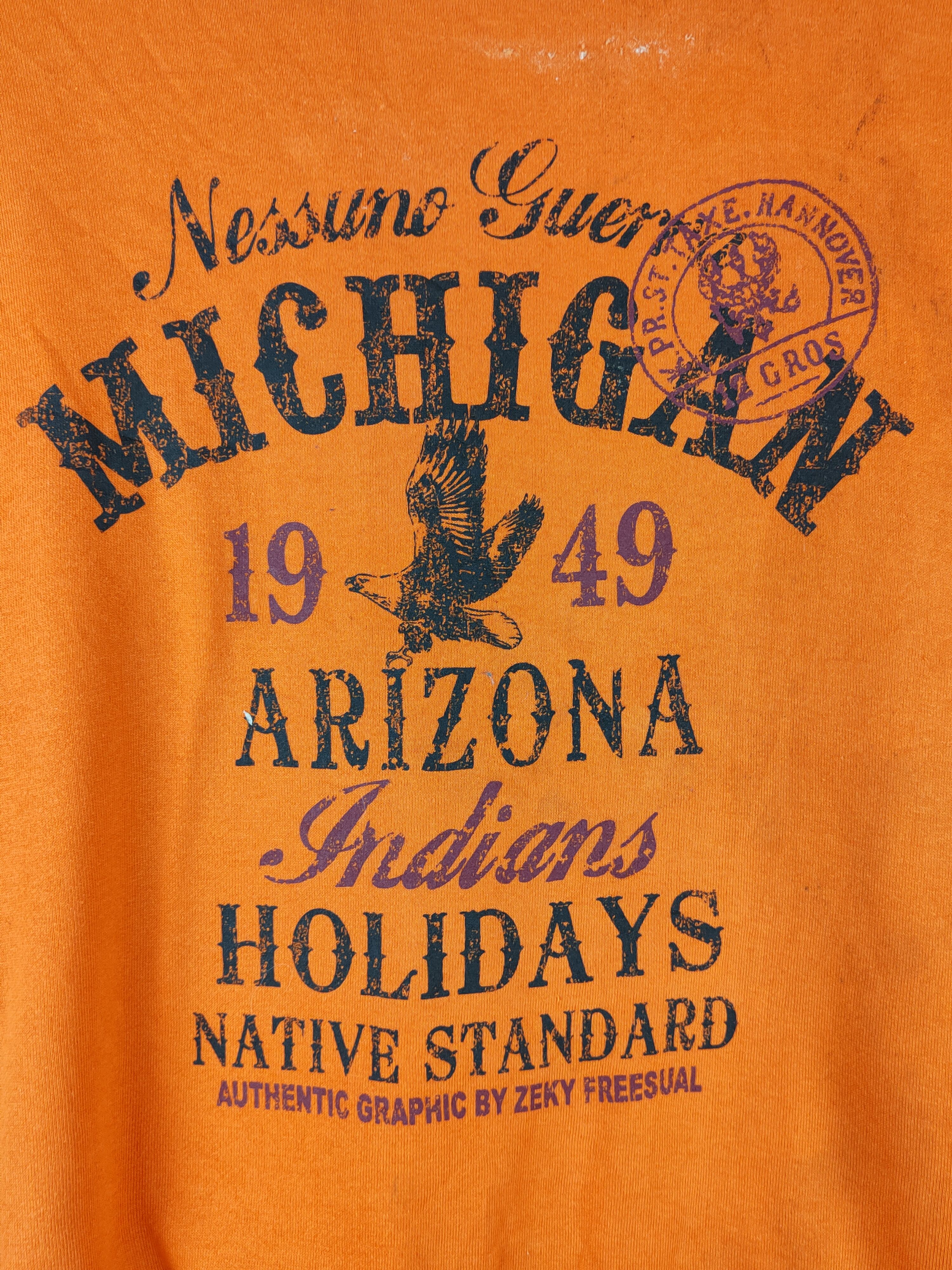 Japanese Brand Zeky Freesual Orange Sweatshirts #S2042 Size US L / EU 52-54 / 3 - 9 Thumbnail