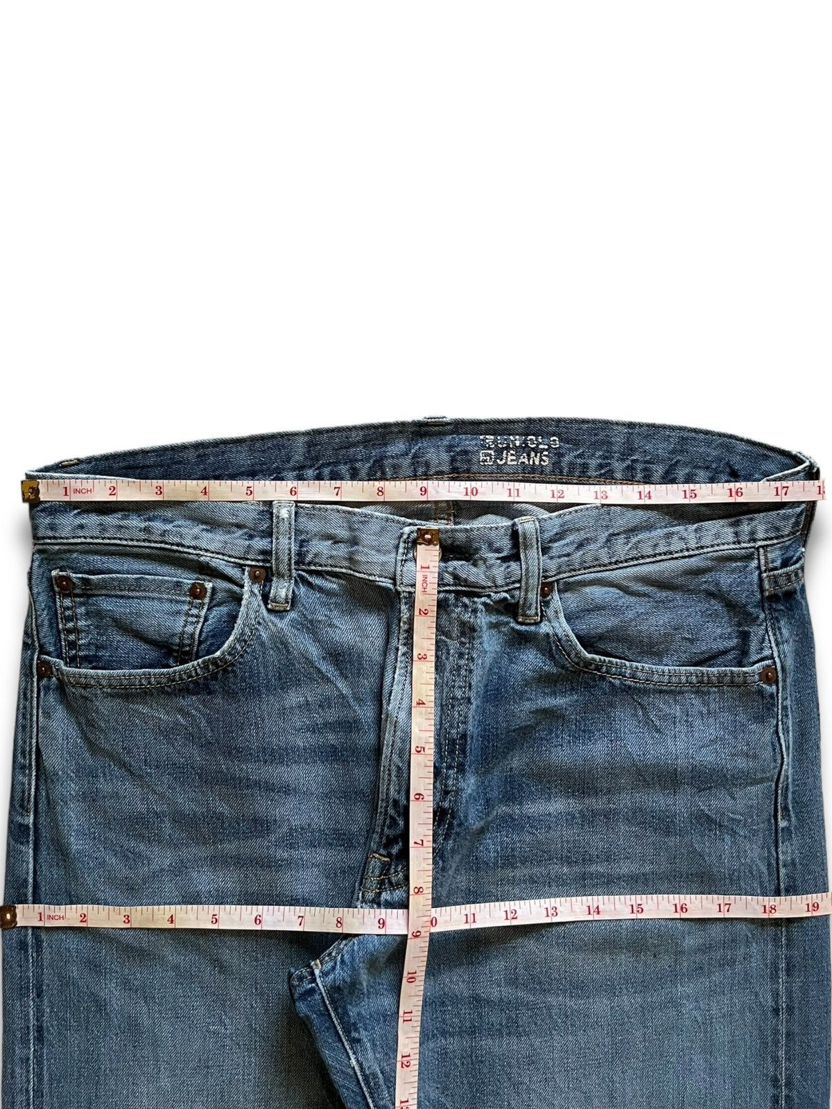 Japanese Brand × Uniqlo Vintage Japanese Uniqlo Selvedge Distressed Loose Blue Jeans Size US 35 - 12 Thumbnail