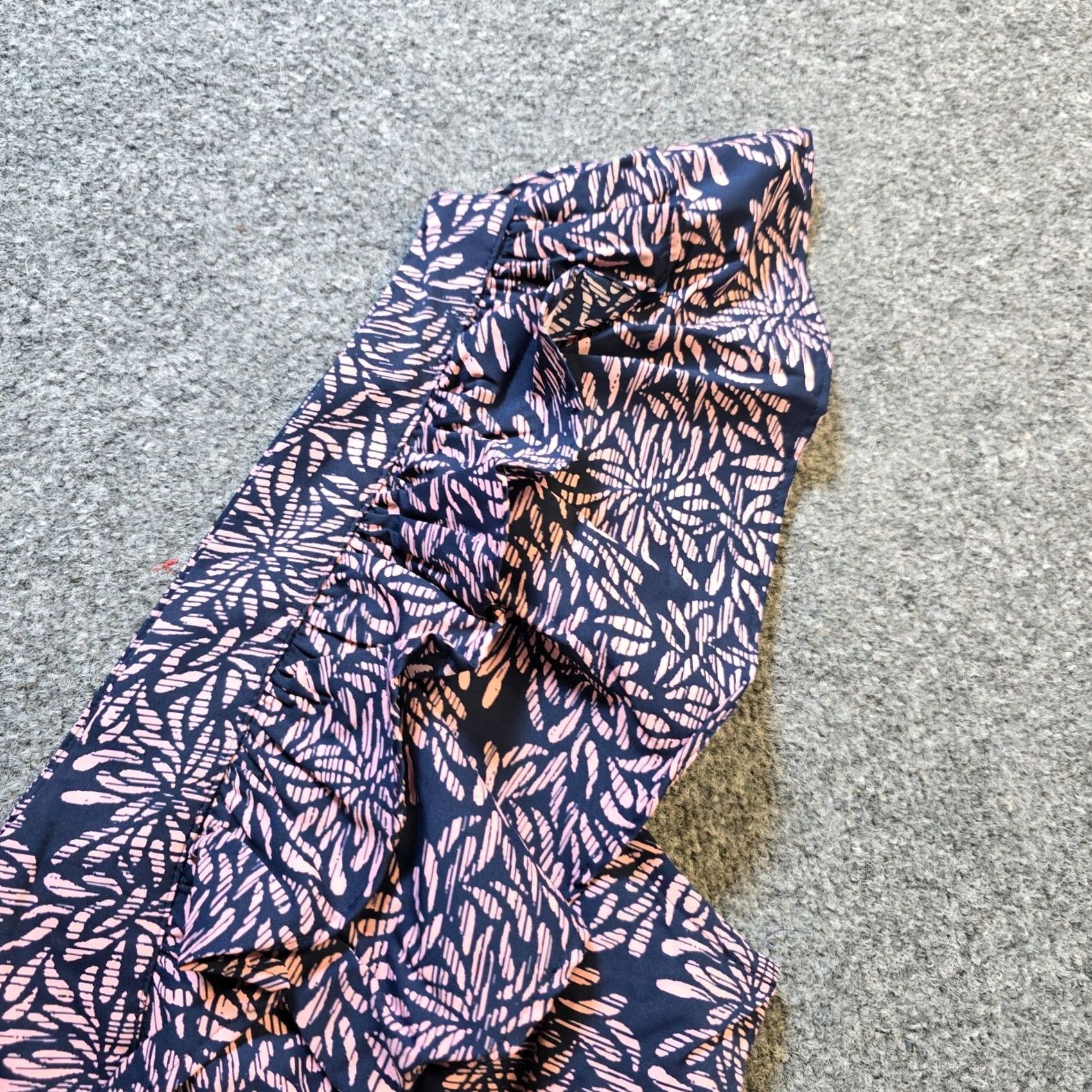 Vintage Coolibar Dress Womens XL Blue Floral South Cove Ruffle Dress Casual Sundress Size XL / US 12-14 / IT 48-50 - 3 Thumbnail