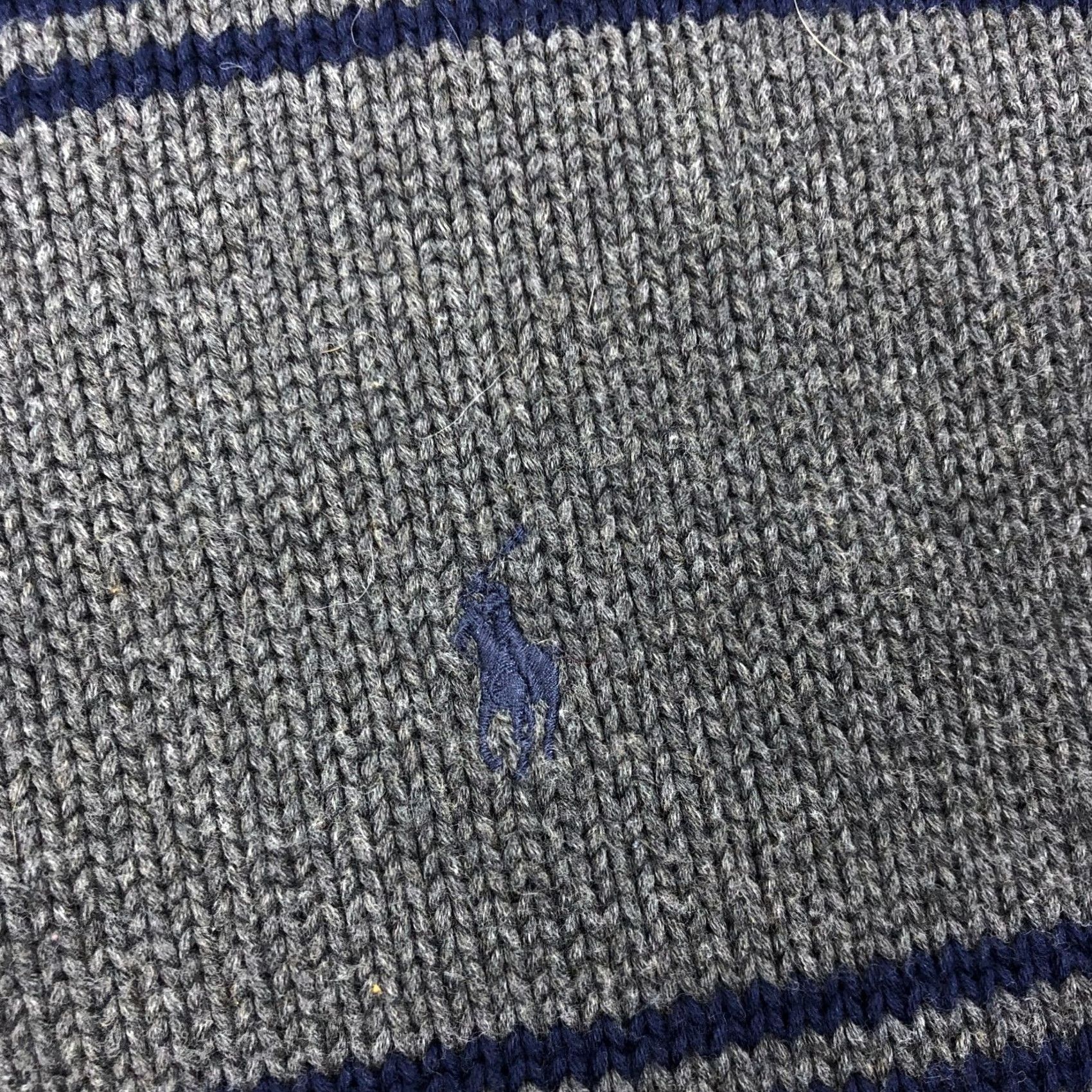 Polo Ralph Lauren VINTAGE Polo Ralph Lauren Men’s L Gray Blue Striped Cotton Crewneck Sweater Size US L / EU 52-54 / 3 - 4 Thumbnail
