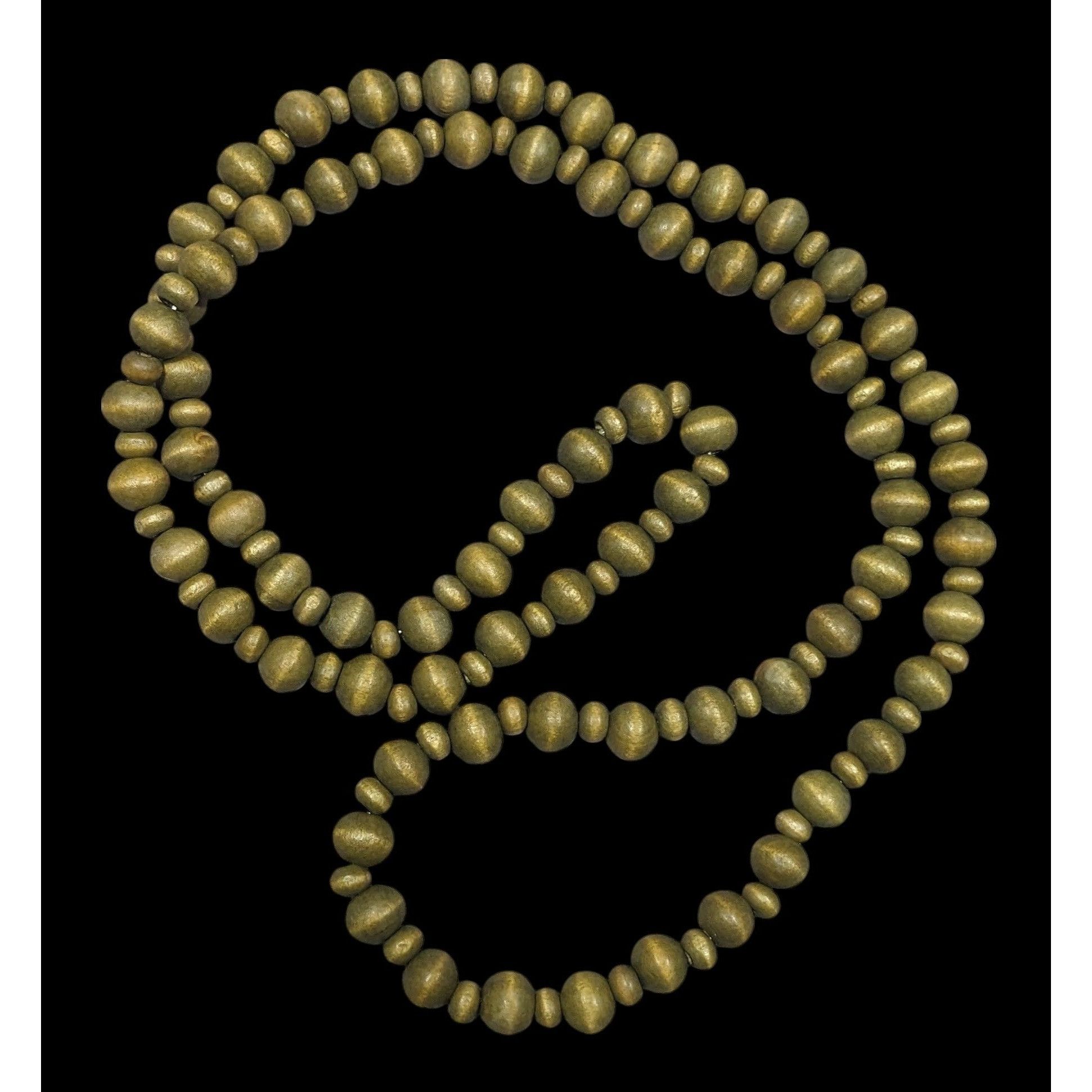 Other Retro Hippie Green Dyed Wood Beaded Necklace Size ONE SIZE - 1 Thumbnail