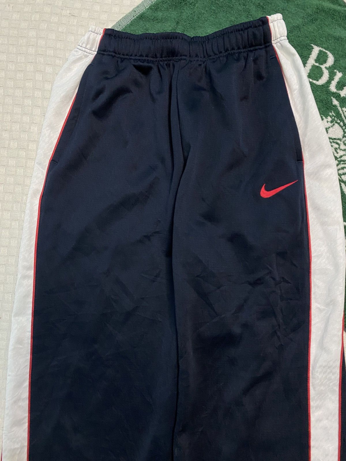 NOCTA × Nike 💥 VINTAGE NIKE 90S BAGGY WIDE LEG SWOOSH TRACK PANTS Y2K Size US 26 / EU 42 - 4 Thumbnail