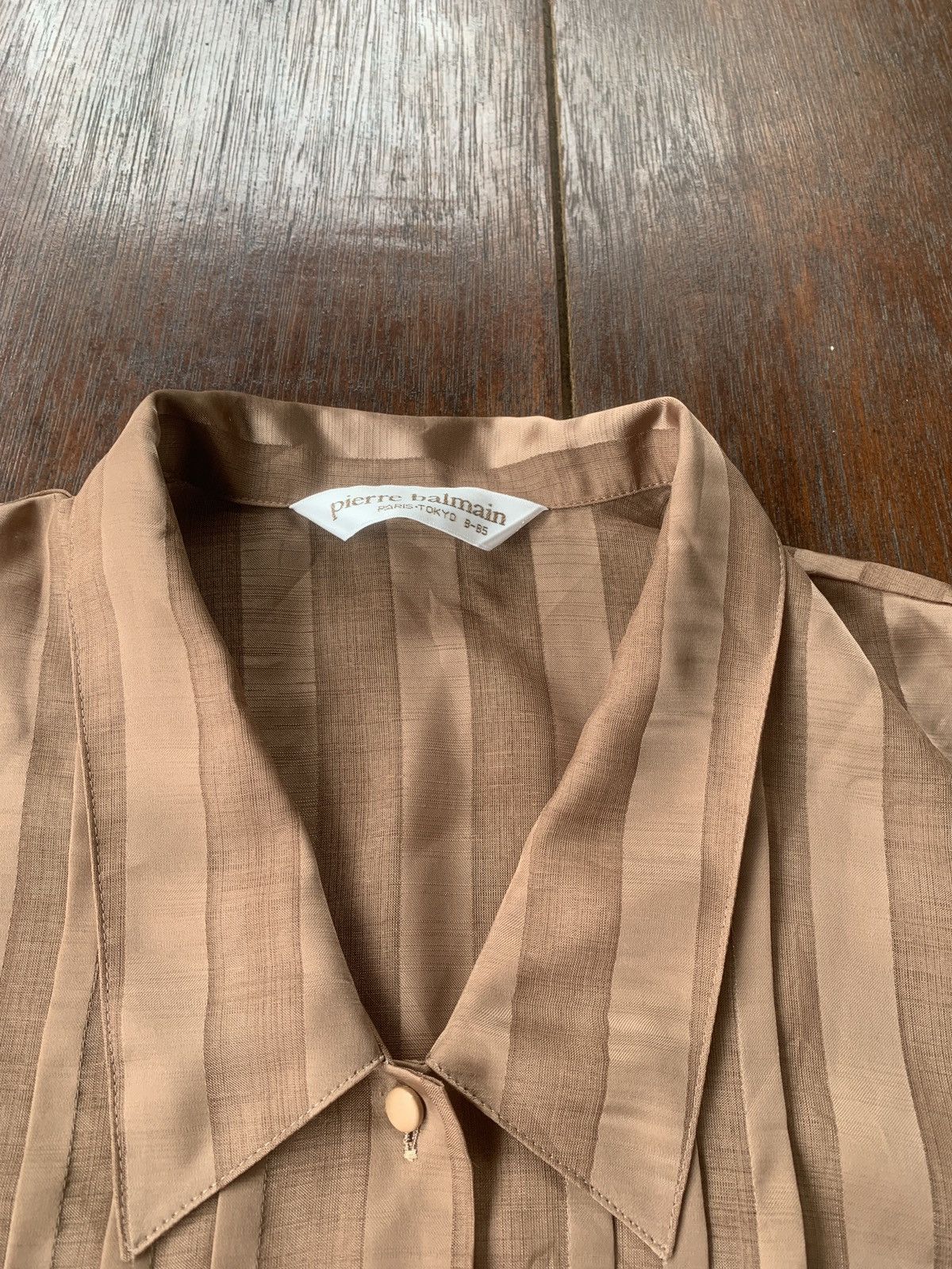 Designer × Pierre Balmain × Vintage Vintage Pierre Balmain Paris stripes silk blouse Size ONE SIZE - 2 Thumbnail