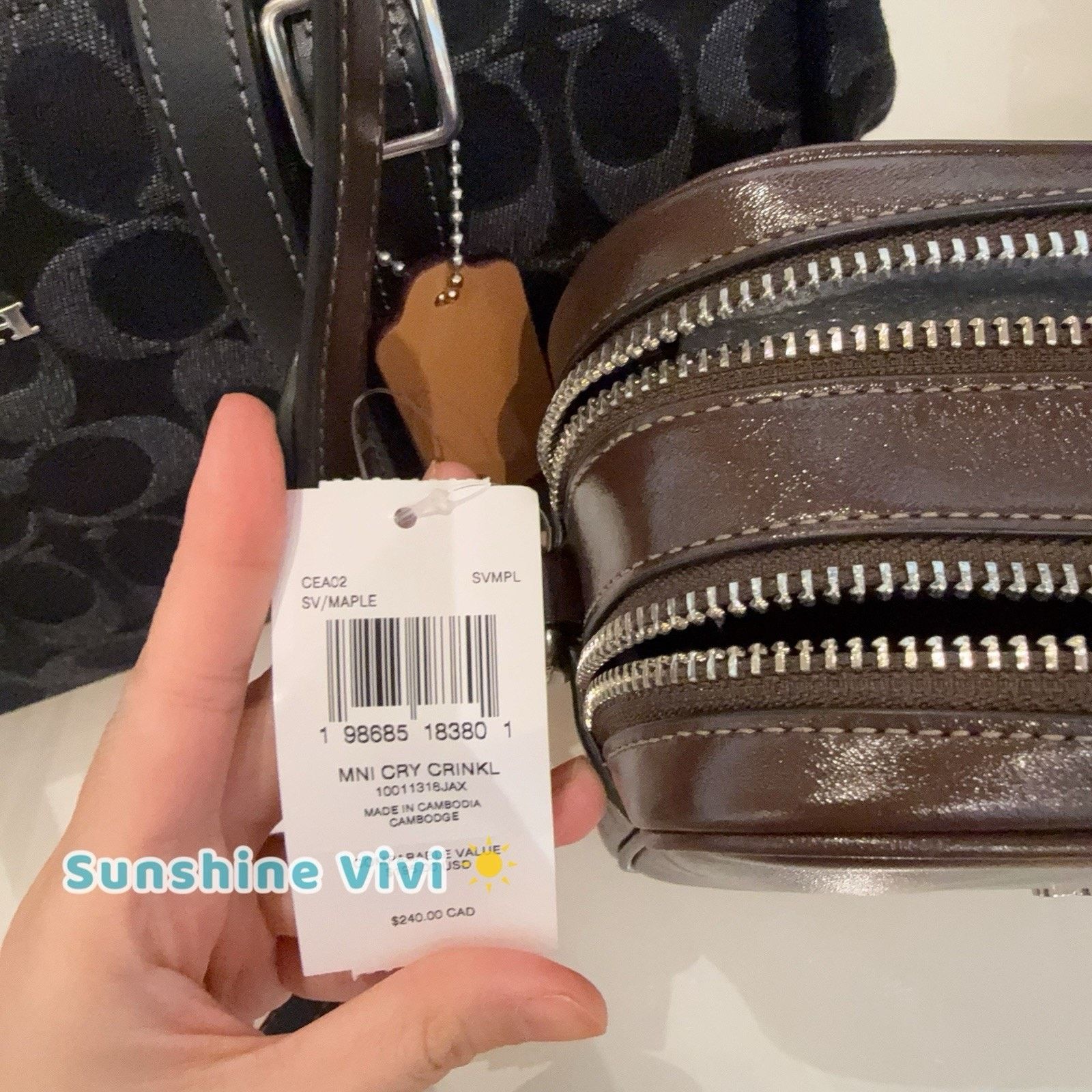 Coach NWT COACH Mini Carey Crossbody Bag Silver/Maple CEA02 Size ONE SIZE - 7 Thumbnail