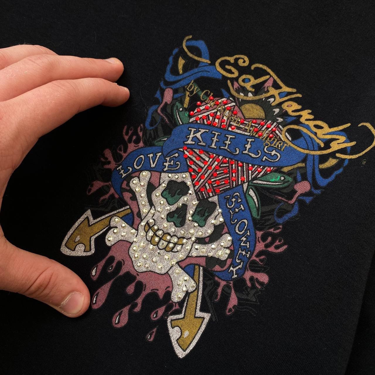 Vintage Vintage big logo Ed hardy skulls big logo tee shirt 90s Size US L / EU 52-54 / 3 - 3 Thumbnail
