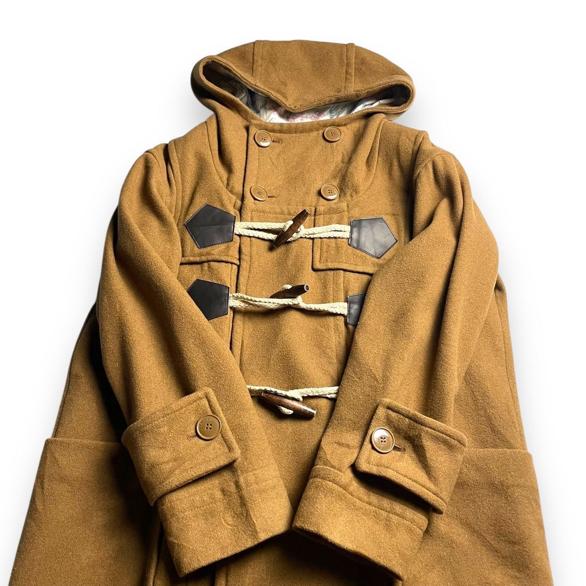 Issey Miyake 🇯🇵 VINTAGE NE-NET WOOL LINED PRINTED DUFFLE JACKET Size US XL / EU 56 / 4 - 4 Thumbnail