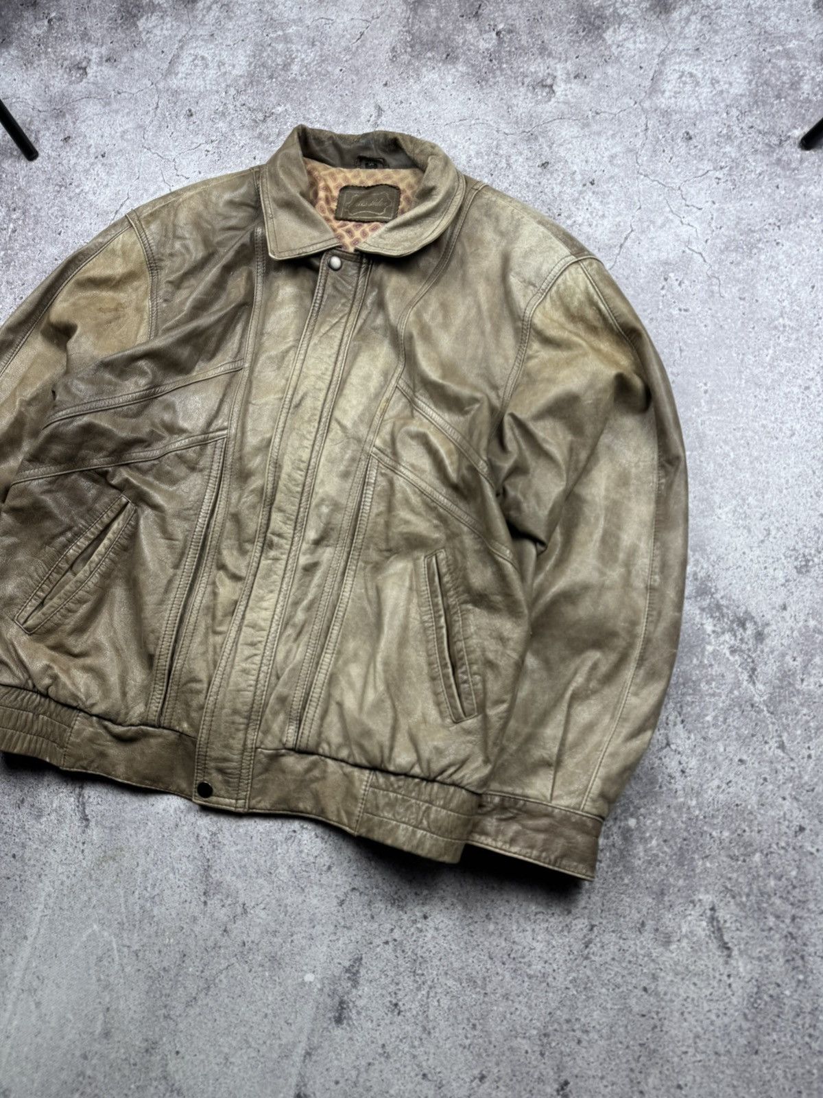 Japanese Brand Vintage Kapital Style Faded Distressed Bomber Leather Jacket Size US M / EU 48-50 / 2 - 3 Thumbnail