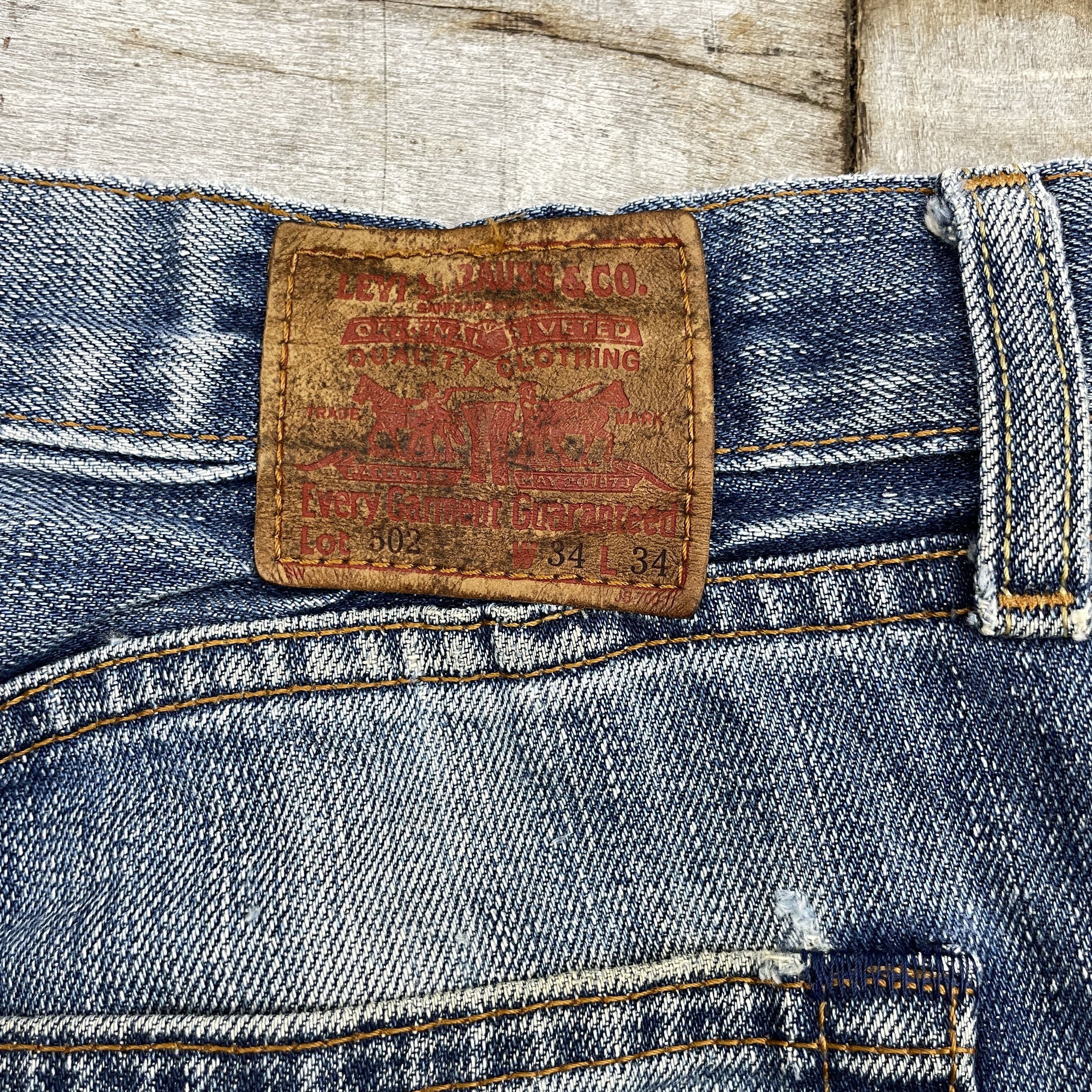 Japanese Brand Vintage Levi's 502 Distressed Jeans - wc 302 Size US 33 - 9 Thumbnail