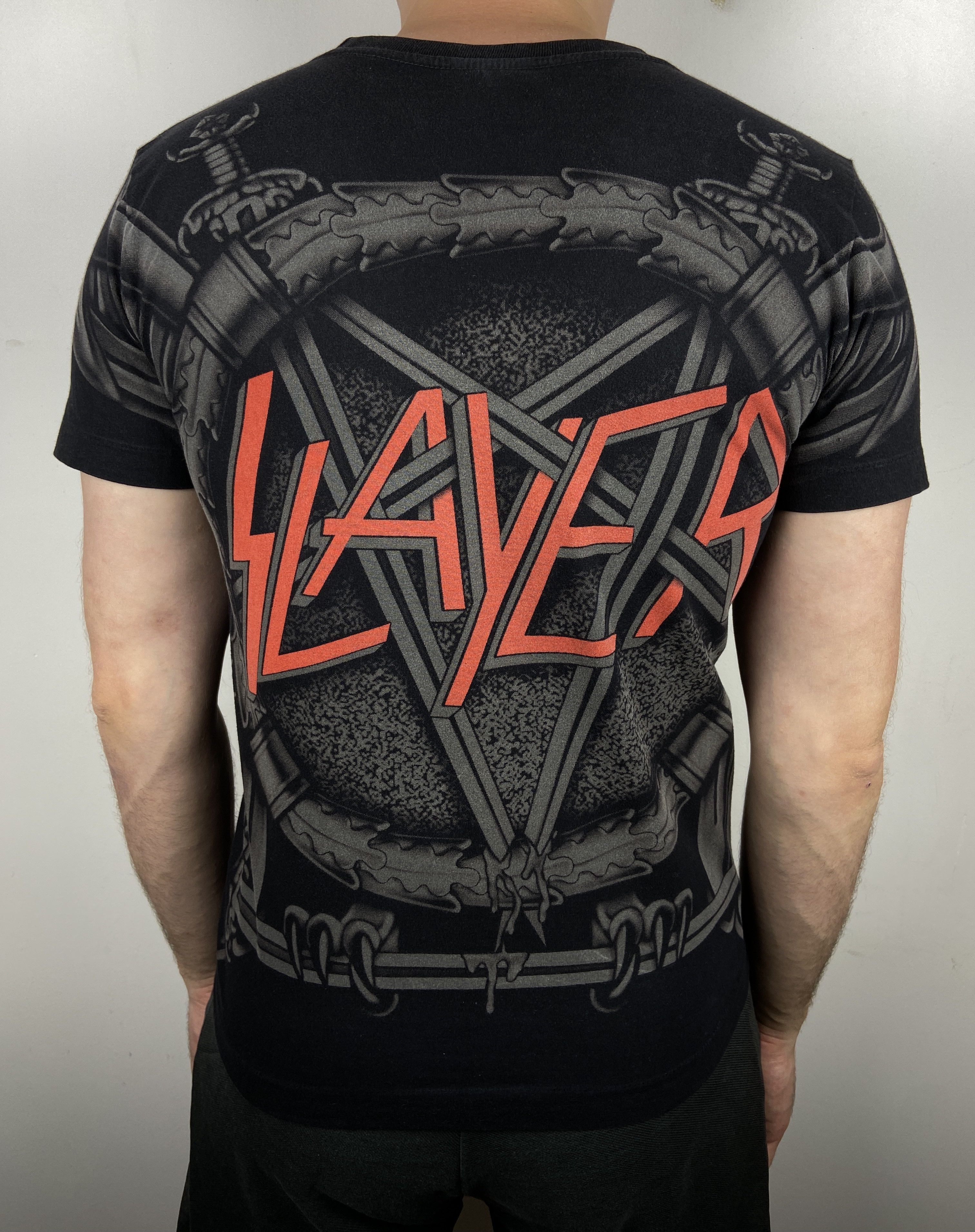 Band Tees 90s Vintage Slayer All Over Print Single Stitch T Shirt Tee Size US S / EU 44-46 / 1 - 13 Thumbnail