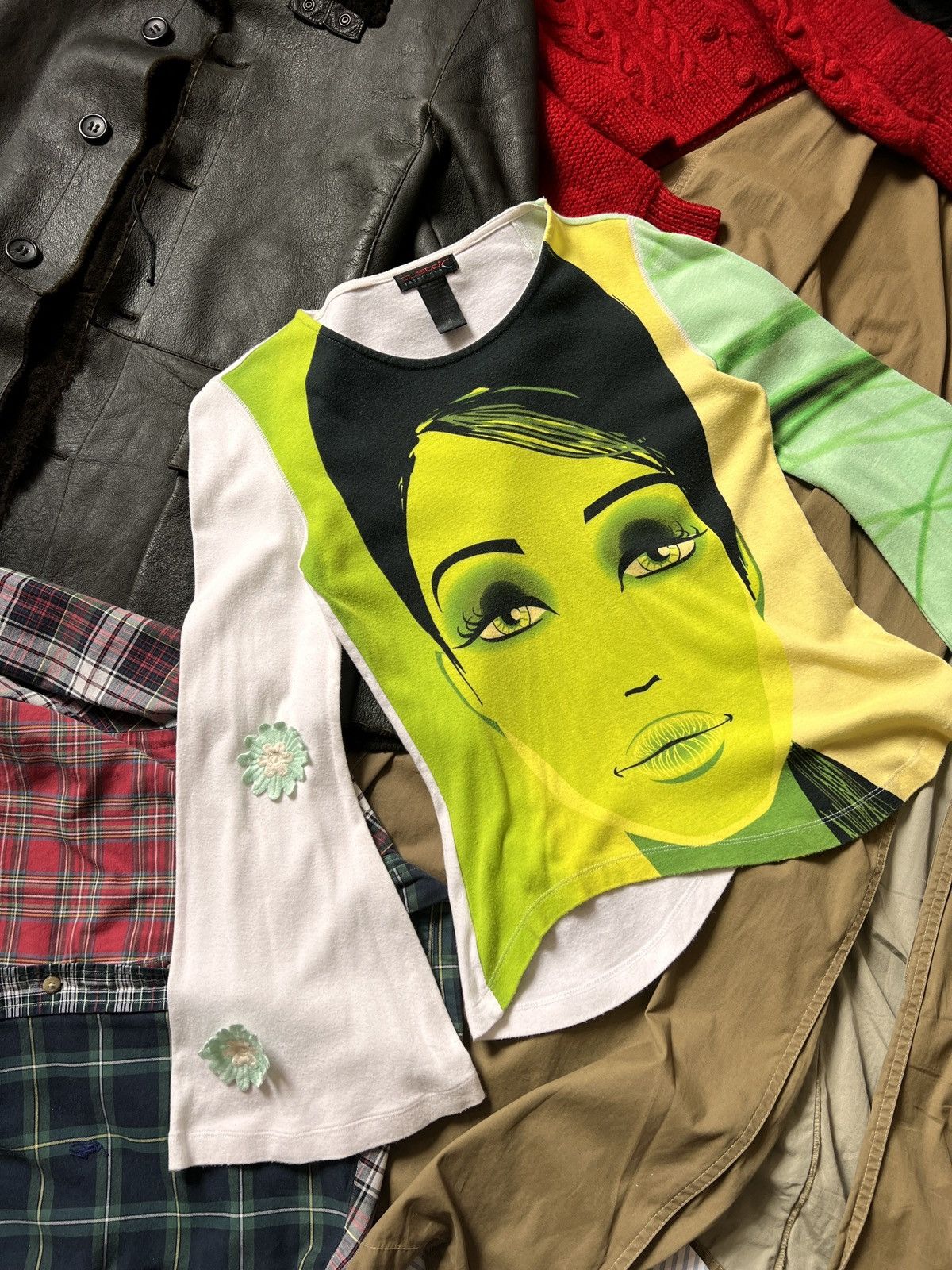 Custo Barcelona Custo Barcelona Avant Garde Green Long Sleeve Cotton T-Shirt Size S / US 4 / IT 40 - 5 Thumbnail