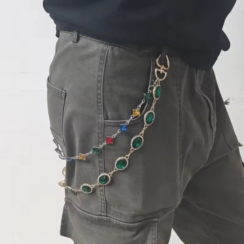 Jewelry retro style agate colourful pants chain Size ONE SIZE - 1 Thumbnail