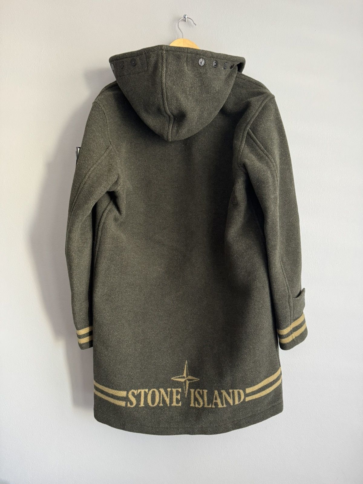 Stone Island Stone Island Panno Jacquard Wool Long Coat Green Jacket Size US S / EU 44-46 / 1 - 2 Thumbnail