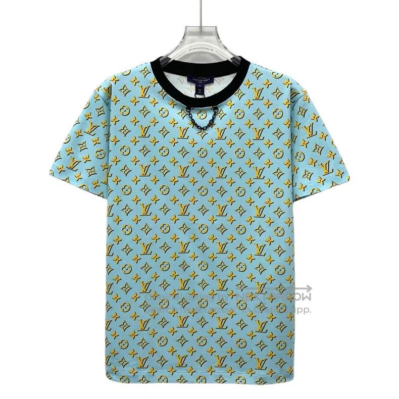 Louis Vuitton Louis Vuitton 24 blue logo presbyopic cotton crewneck shor Size US M / EU 48-50 / 2 - 1 Thumbnail