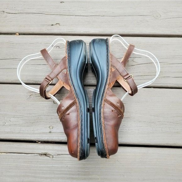 Other Naot Gardenia Brown Leather Cork Sole Mary Jane Loafers 41 Size US 10 / IT 40 - 3 Thumbnail