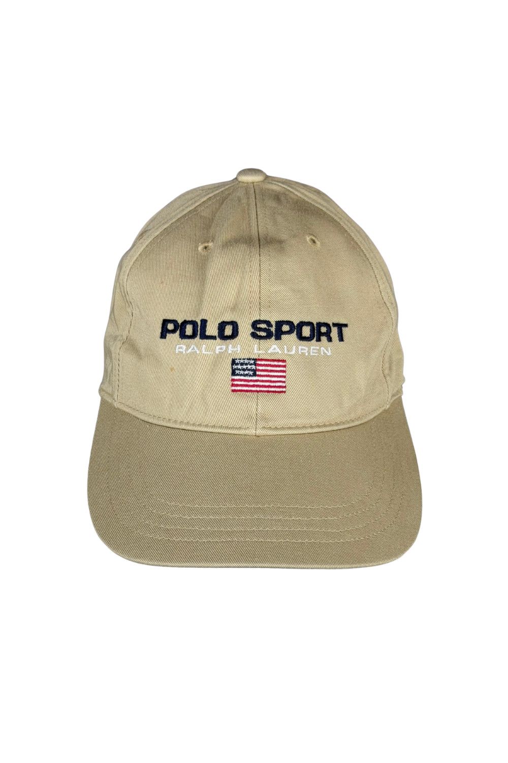 Polo Ralph Lauren 1990s Polo Sport RL “Flag Logo” Cap - Beige