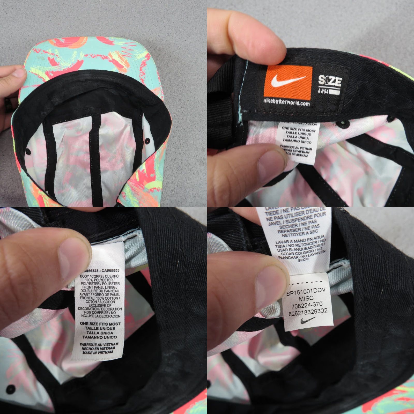 Nike VINTAGE Nike Hat Cap 5 Panel Strap Back Kobe Easter Pack Tailwind Running Men Adjustable Blue Reflective Geometric 90s Sports Logo Mens Size ONE SIZE - 8 Thumbnail