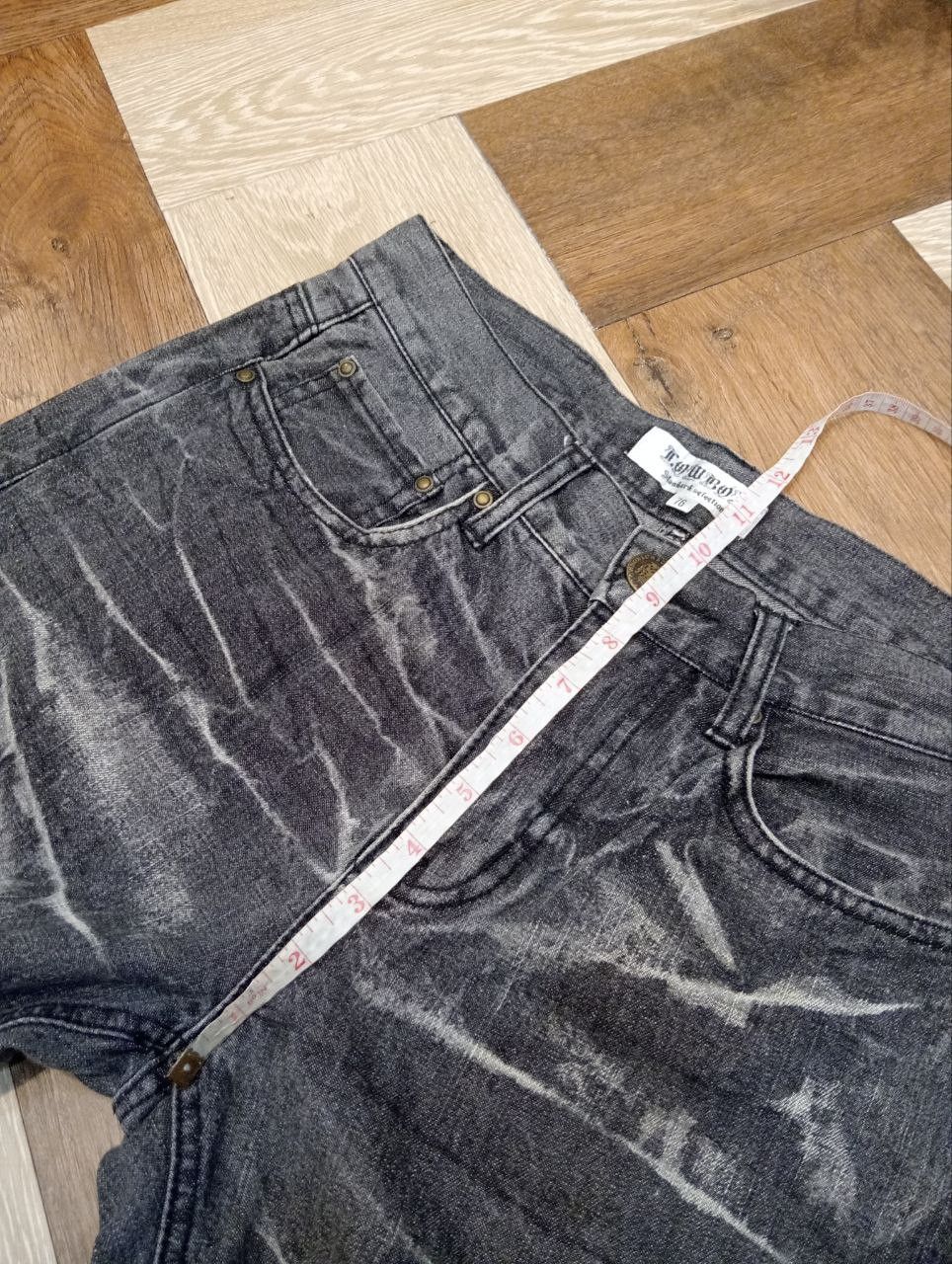If Six Was Nine JAPANESE LOWBOX DISTRESSED LOOK JEANS - BLACK Size US 30 / EU 46 - 13 Thumbnail