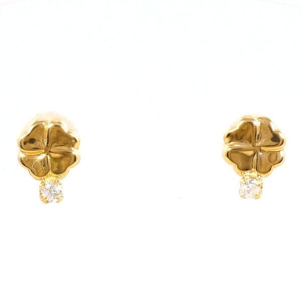 Luxuness 18K Yellow Gold Diamond Earrings Jewelry Metal Earrings, Women's