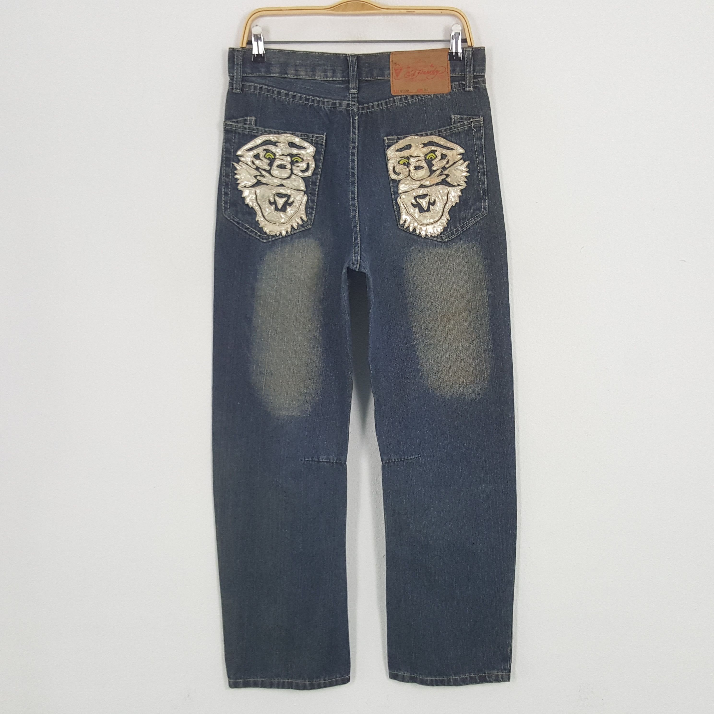 Ed Hardy × Vintage Vintage Ed Hardy Custom Logo Spell Out Denim Jeans Size US 30 / EU 46 - 4 Thumbnail