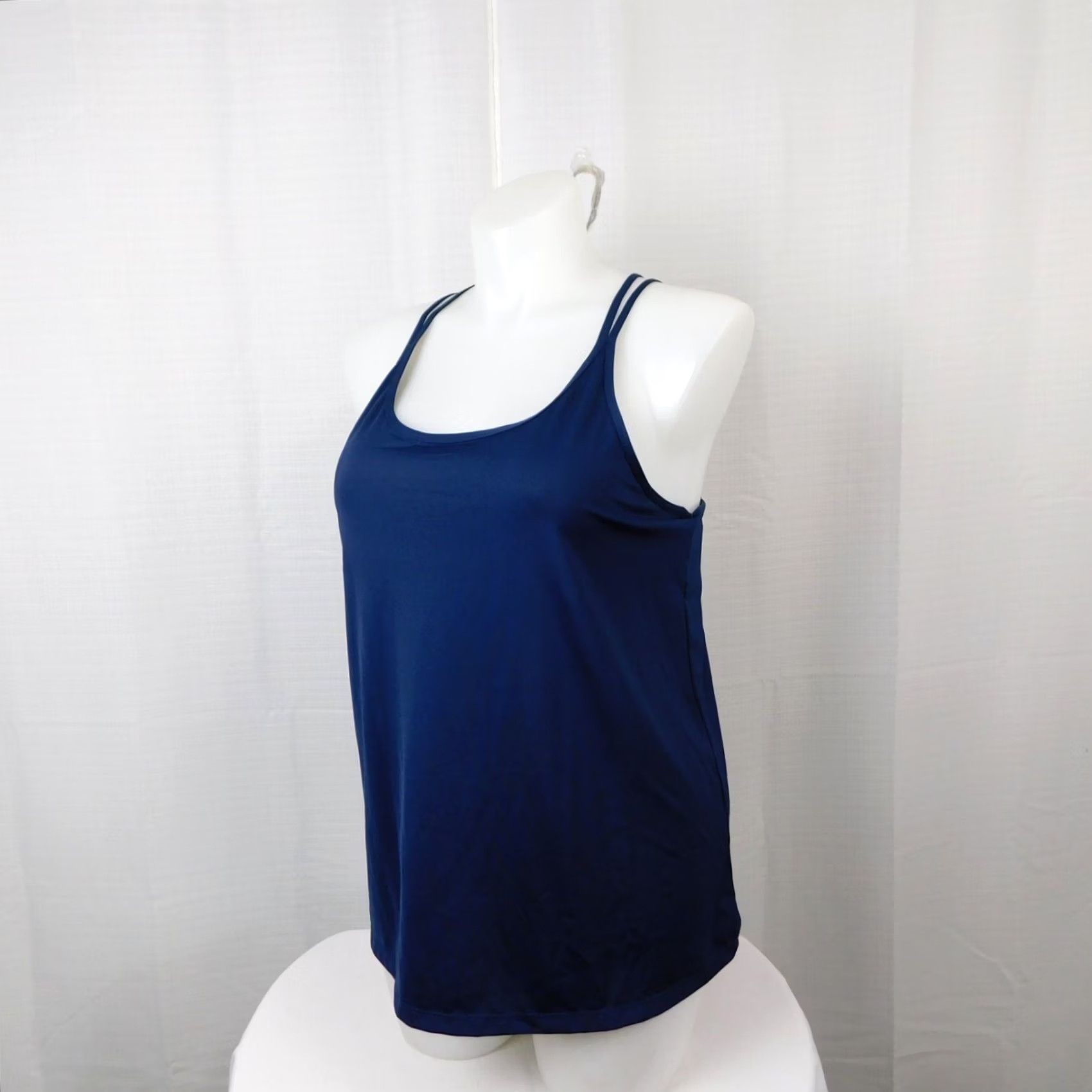 Vintage Ideology Top Womens 2XL Blue Active Scoop Neck Strappy Back Tank Indigo Sea Size XXL / US 16-18 / IT 52-54 - 5 Thumbnail