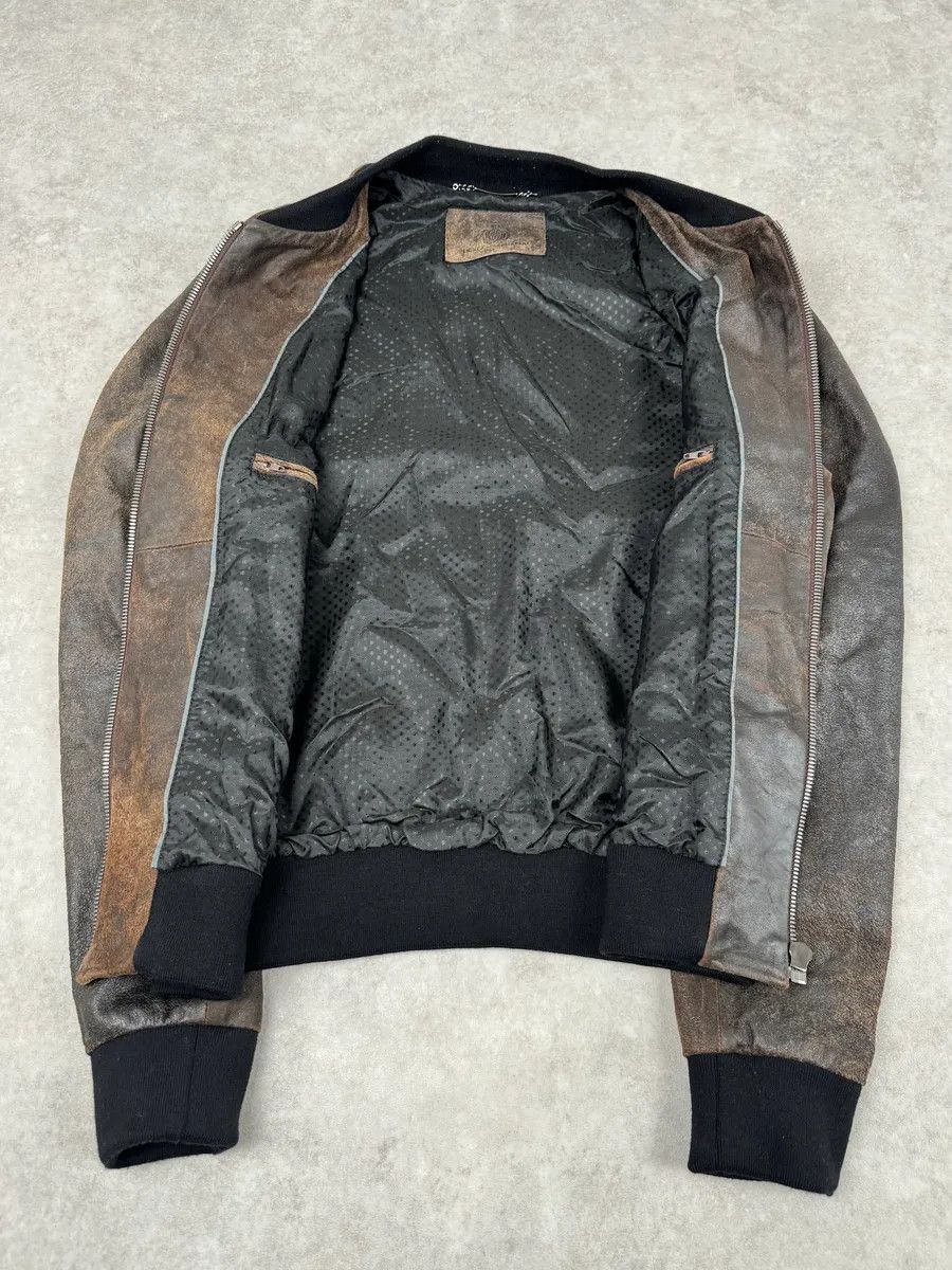 Dolce & Gabbana 2000s Dolce & Gabbana Raw Brown Leather Bomber Jacket Size US M / EU 48-50 / 2 - 9 Thumbnail