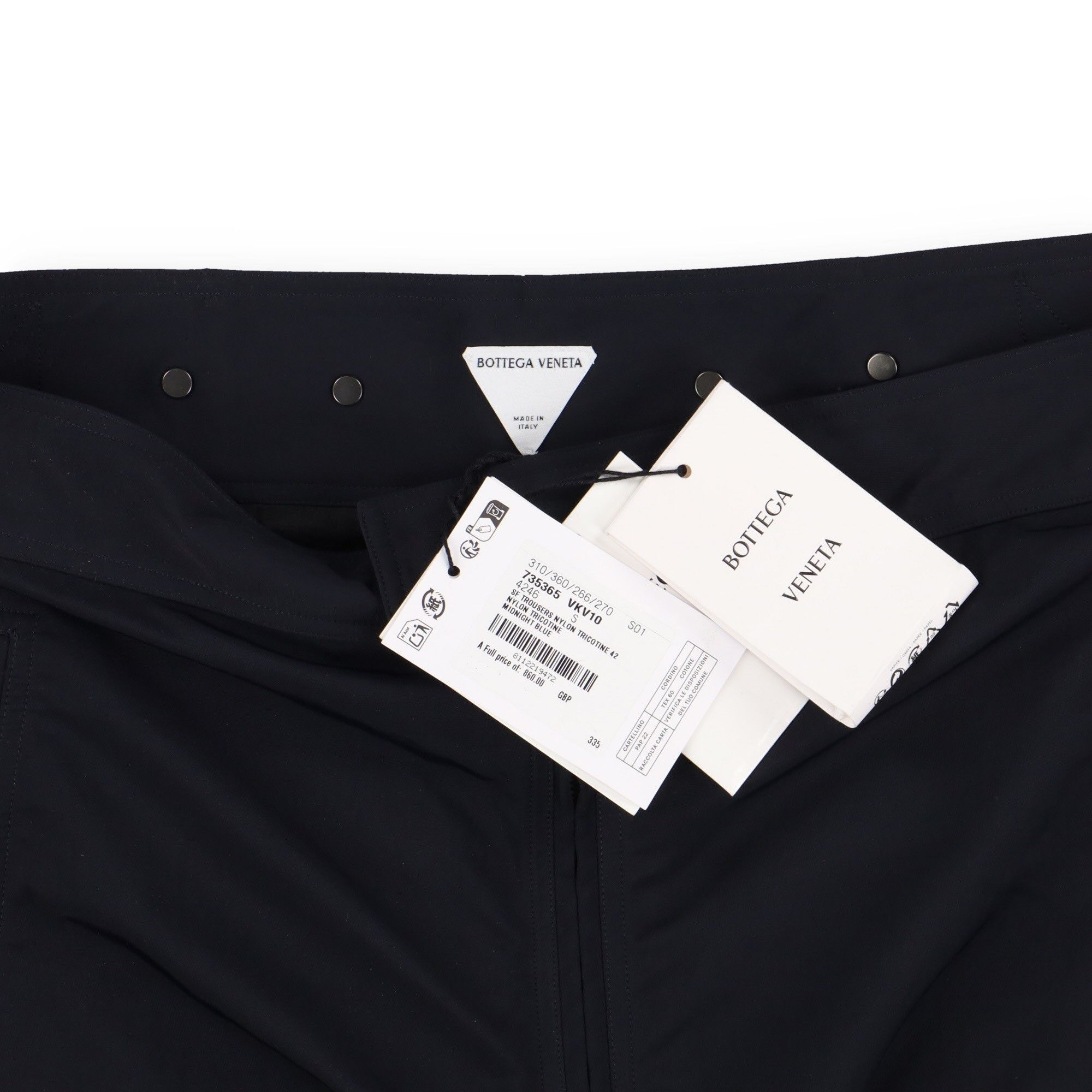 Bottega Veneta Navy Blue Nylon Barrel-Leg Zip Cargo Pants Size US 30 / EU 46 - 8 Thumbnail
