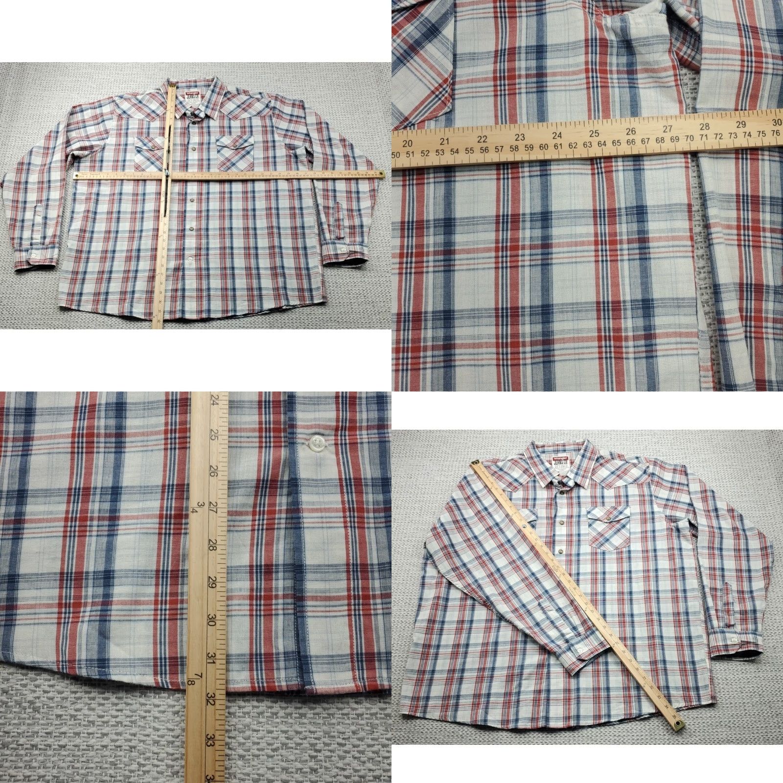 Wrangler VINTAGE Wrangler Jeans Western Shirt Mens 2XL Snap Up Plaid Long Sleeve Western Cowboy Shirt Men 2XL Plaid Size US XXL / EU 58 / 5 - 8 Thumbnail