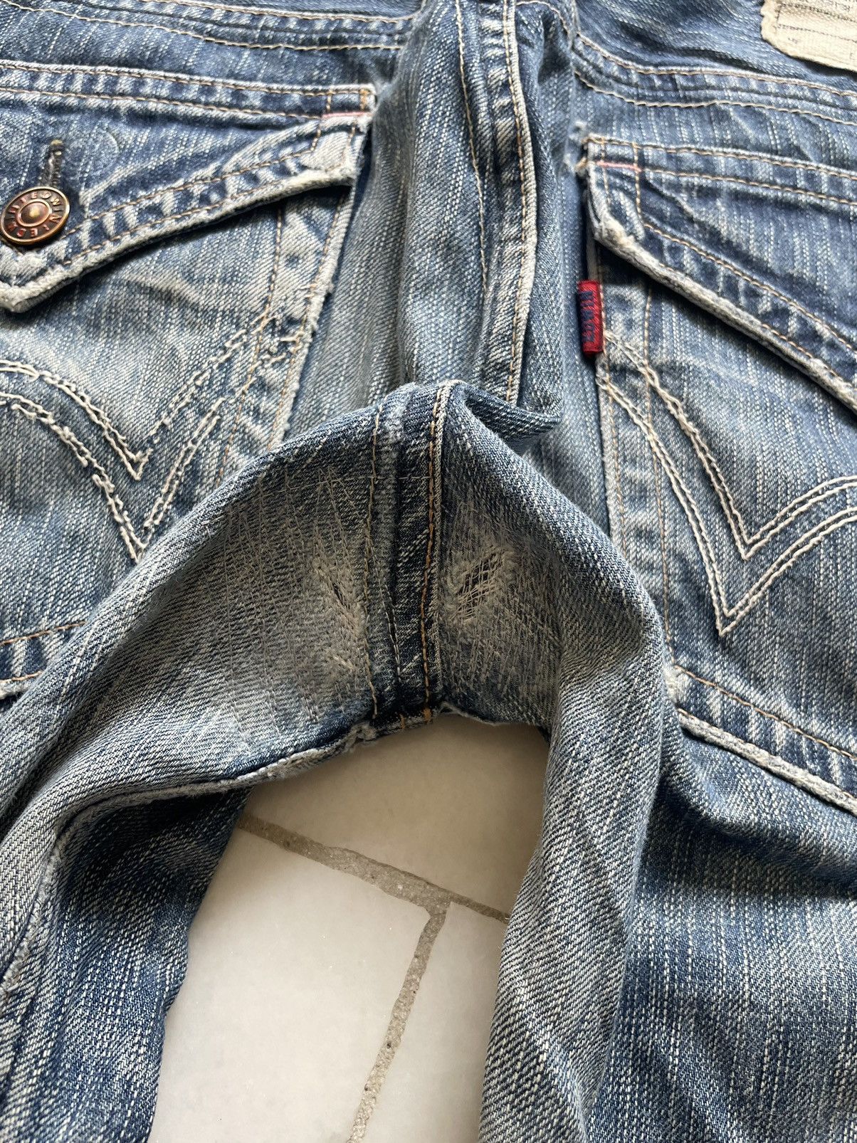 If Six Was Nine Vintage Edwin 503 Bluetrip Flare Jeans Size US 34 / EU 50 - 8 Thumbnail