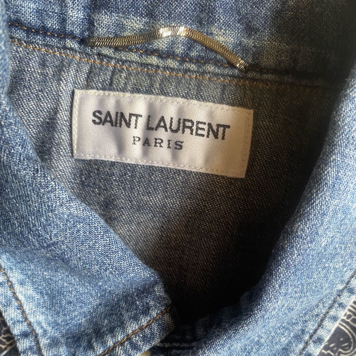 Hedi Slimane × Saint Laurent Paris SS15 Paisley Denim Western Shirt Size US M / EU 48-50 / 2 - 5 Thumbnail