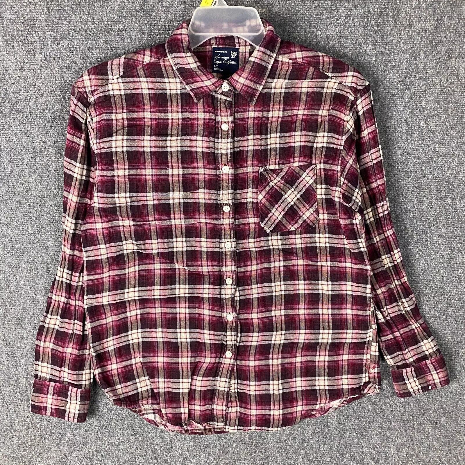 American Eagle Outfitters American Eagle Top Women's Large Boyfriend Fit Cotton L Size L / US 10 / IT 46 - 1 Thumbnail