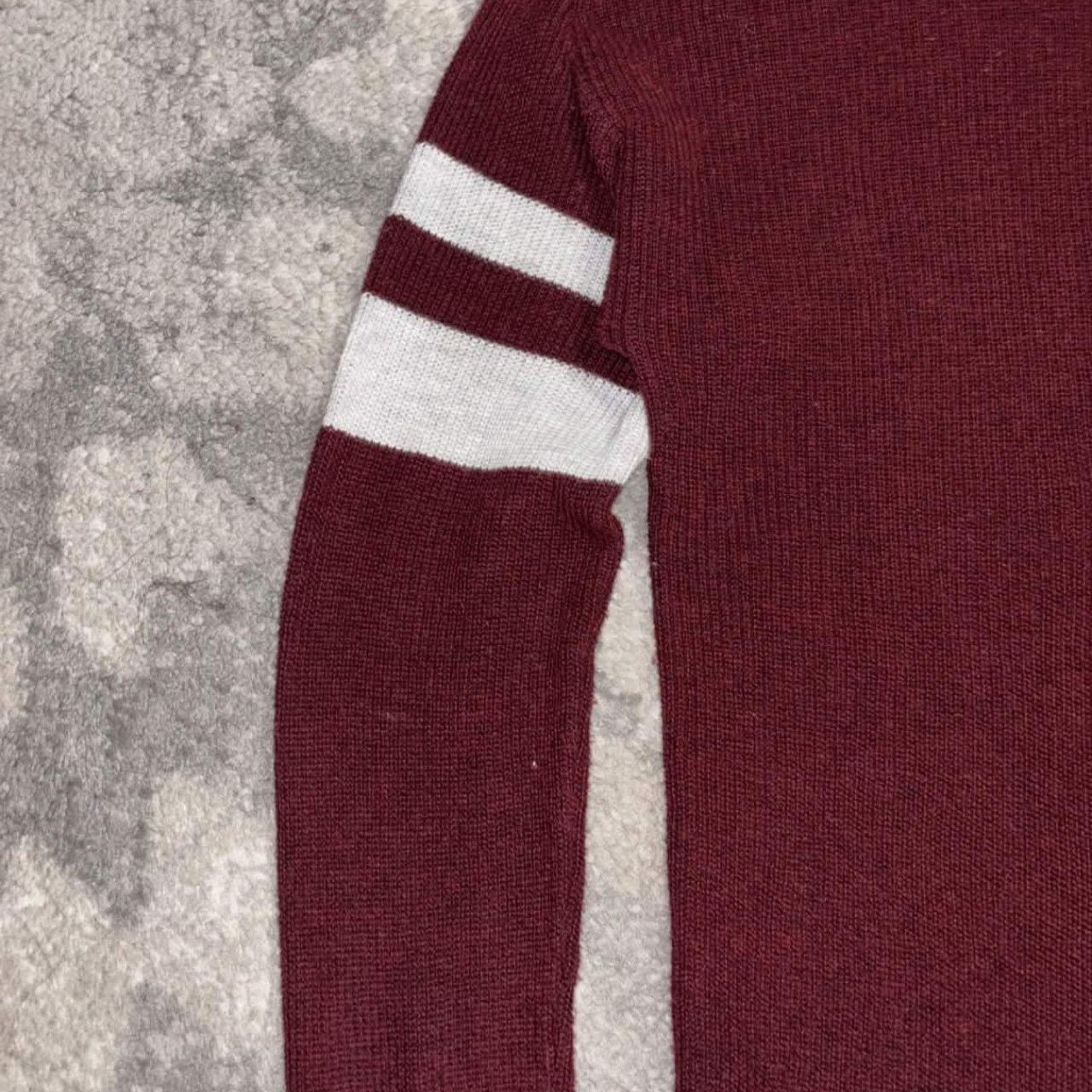 American Eagle Outfitters Y2K American Eagle Striped Henley Knit Sweater Size S / US 4 / IT 40 - 3 Thumbnail